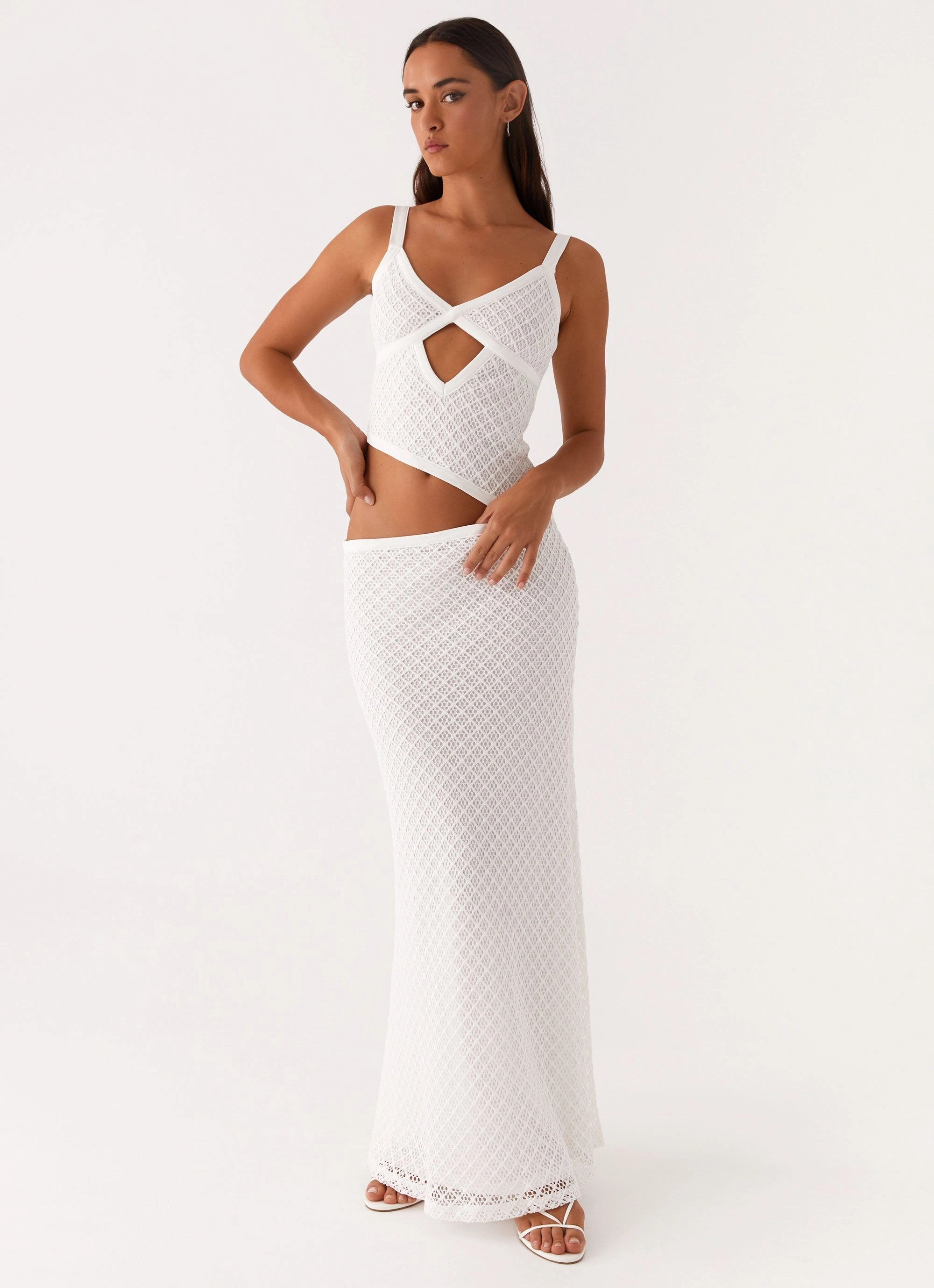 Influencer-Approved Urban appeal Jocelyn Maxi Dress - White Crochet