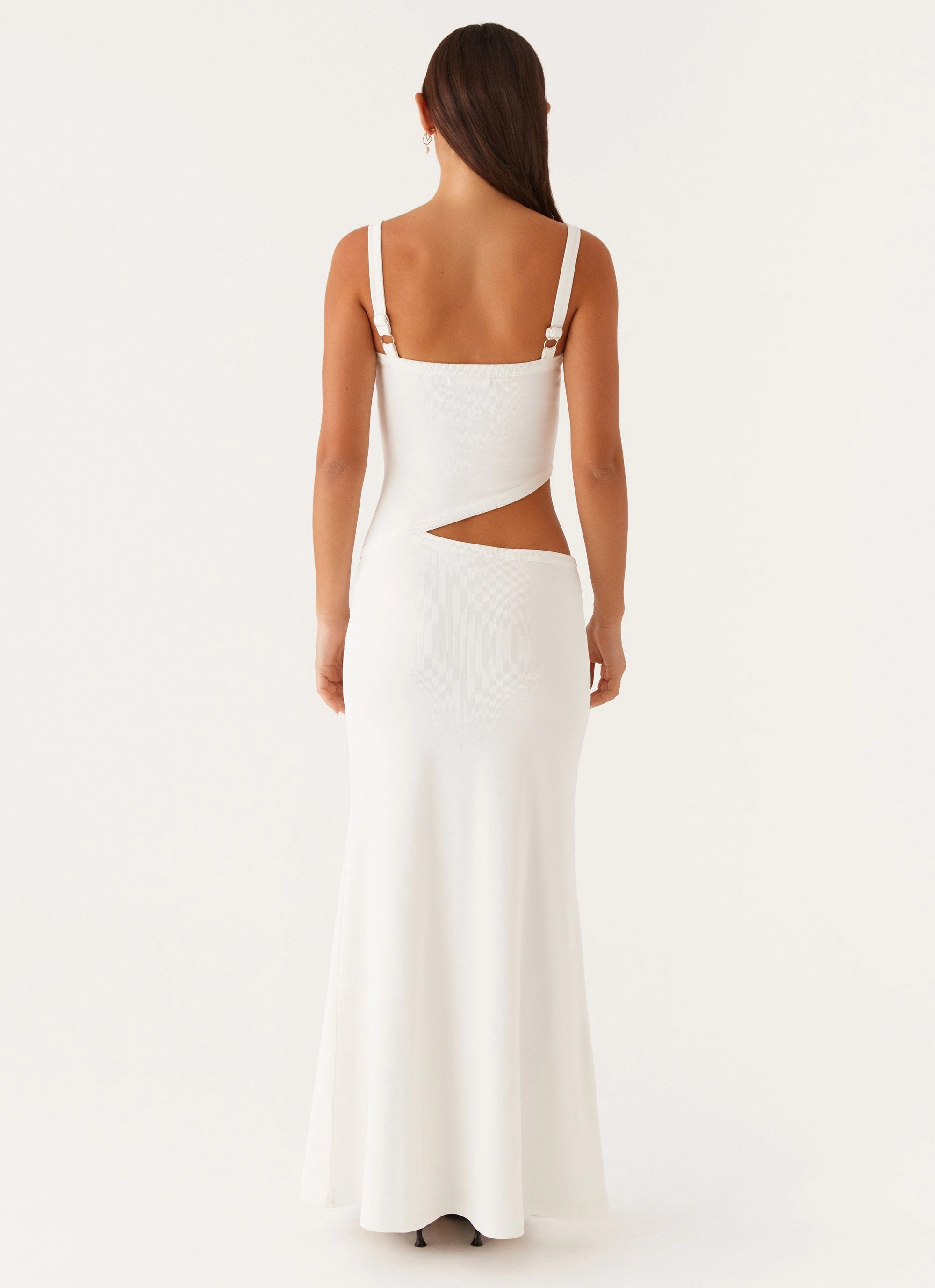 Jocelyn Maxi Dress - White Flowing Design Formal Aura