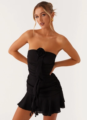 Gentle Glow Jodie Mini Dress - Black