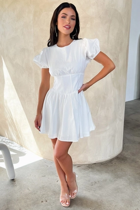 Elegance Glow Empire Waist Jordyn Dress - White