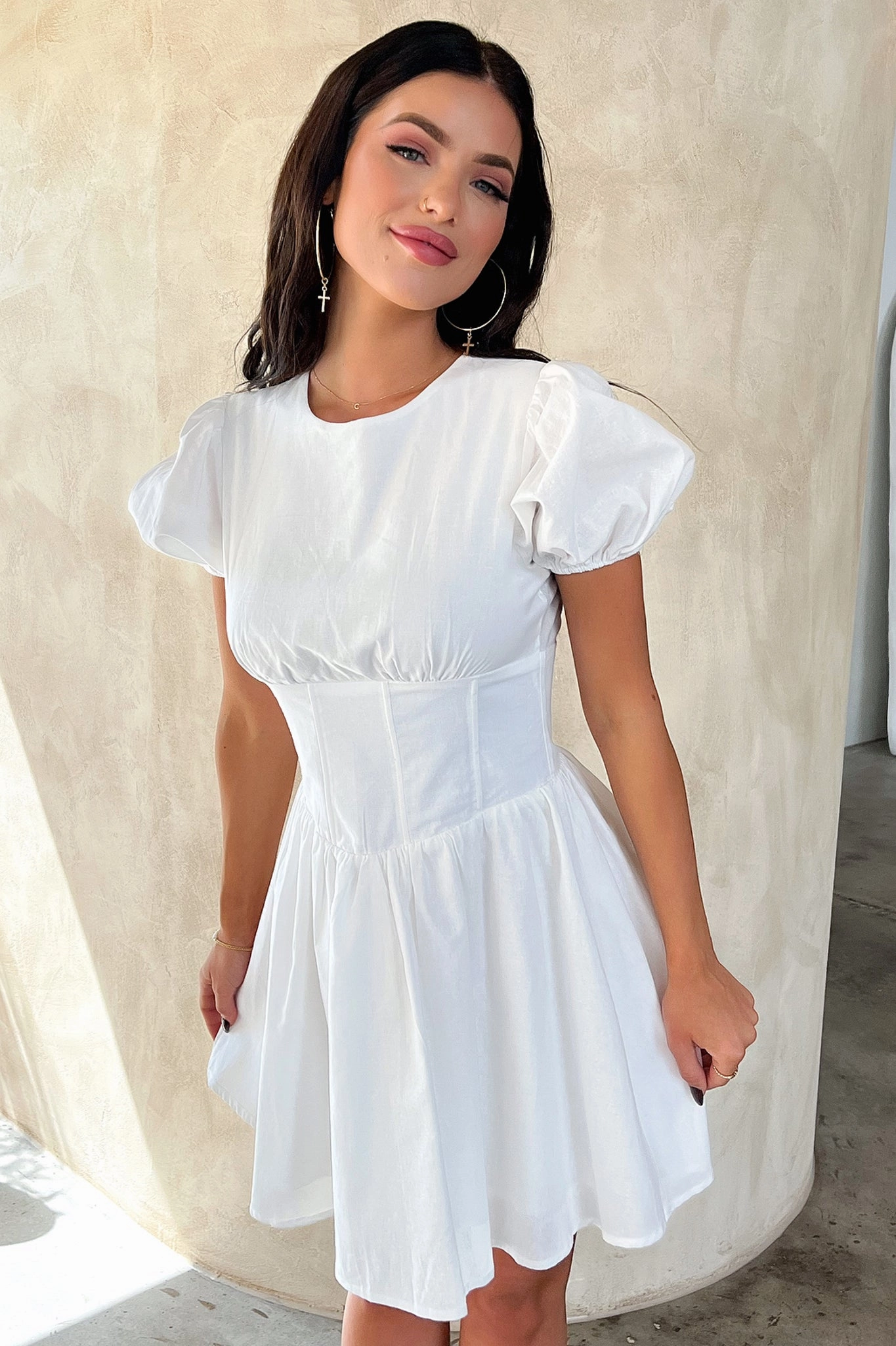 Jordyn Dress - White Modern Comfort