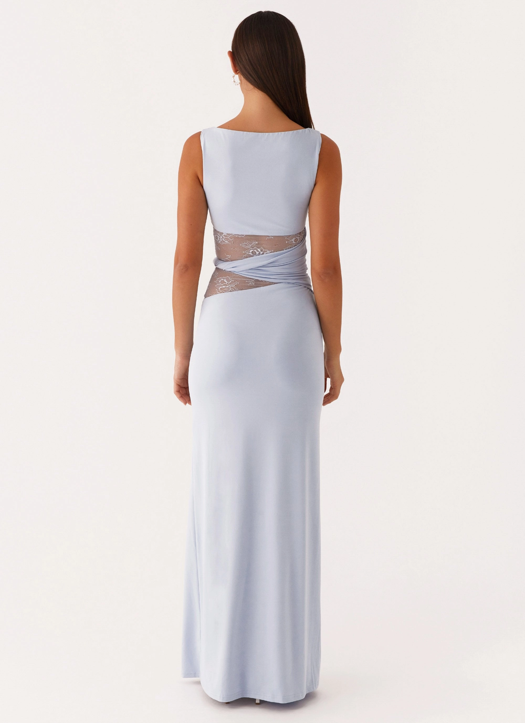 Karma Maxi Dress - Blue Square Neck soft elegance