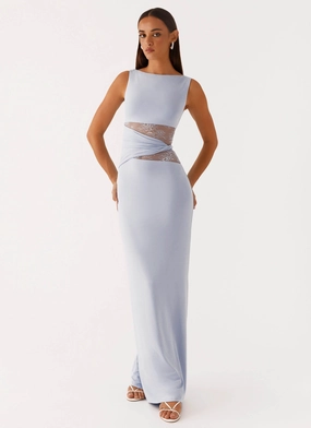 Karma Maxi Dress - Blue Magnetic-Closure Timeless Appeal
