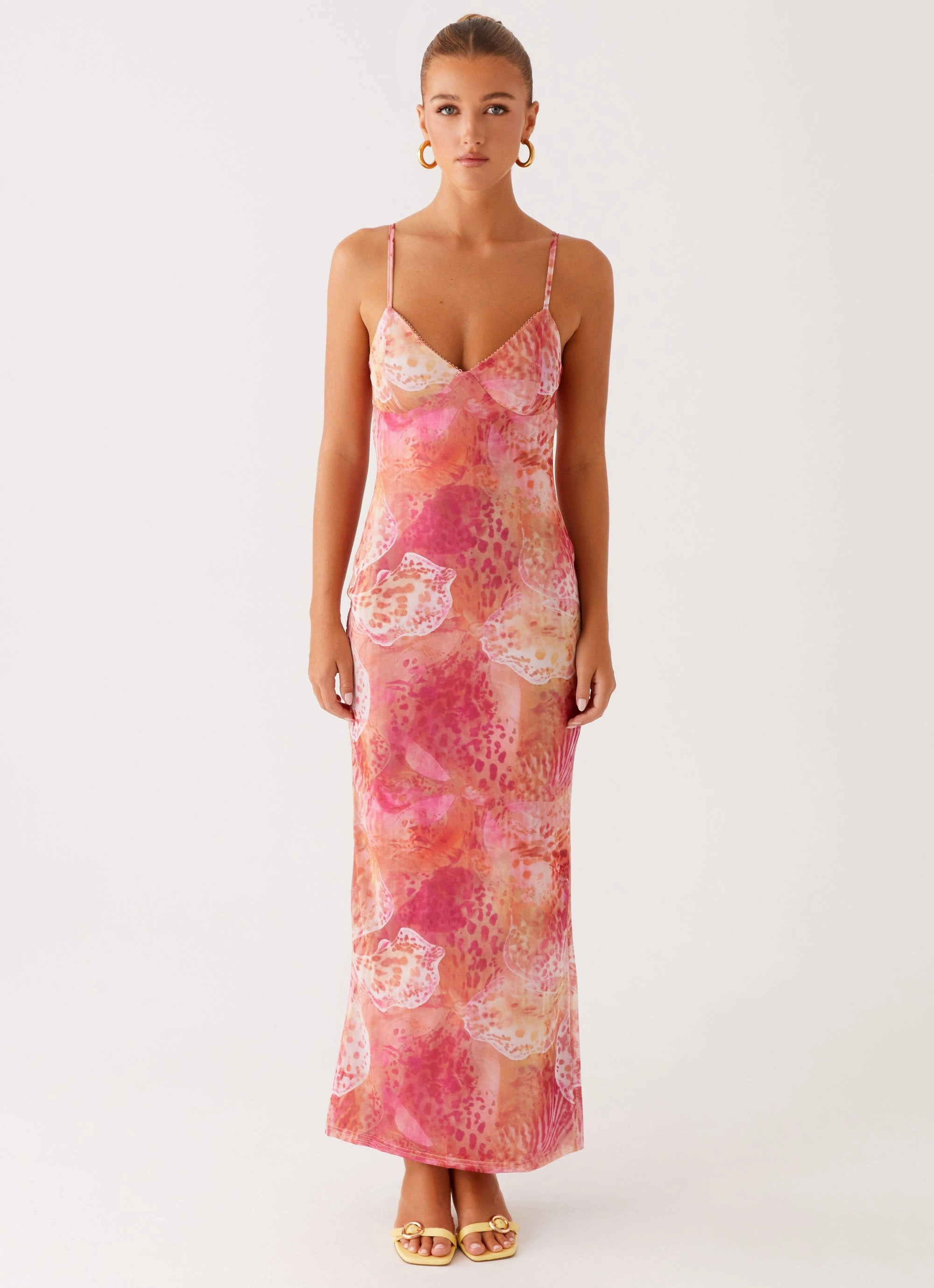 Kasey Midi Dress - Flamingo Fling Daytime Mood Trendy Layering