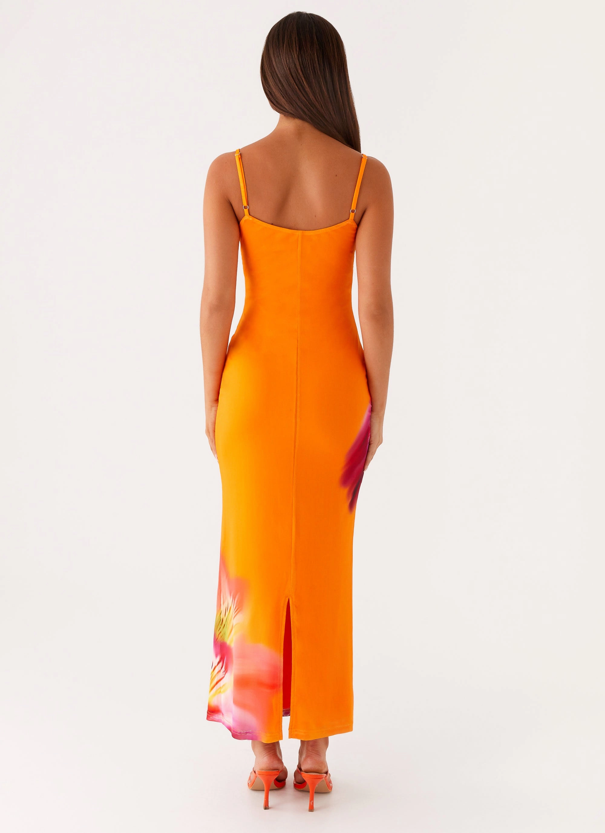 Studio Style Resort-Wear Kasey Midi Dress - Orange Tropical
