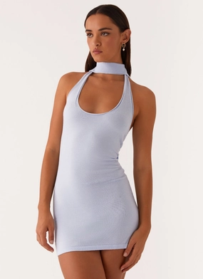 Katie Knit Mini Dress - Blue Bright Petal petite size