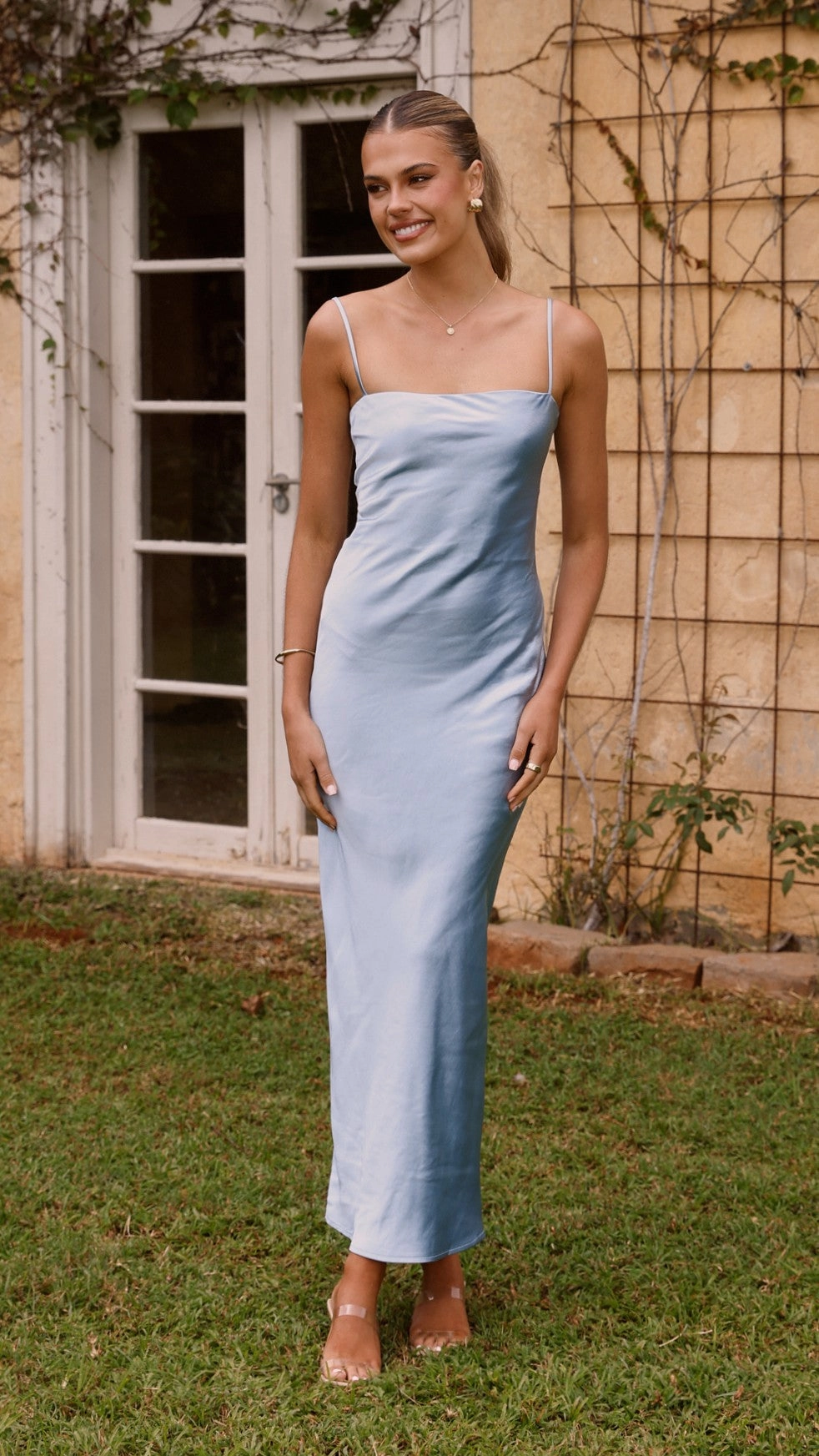 Keira Maxi Dress - Baby Blue Casual Elegance Brunch Outfit