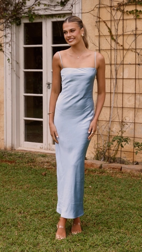 Keira Maxi Dress - Baby Blue Casual Elegance Brunch Outfit