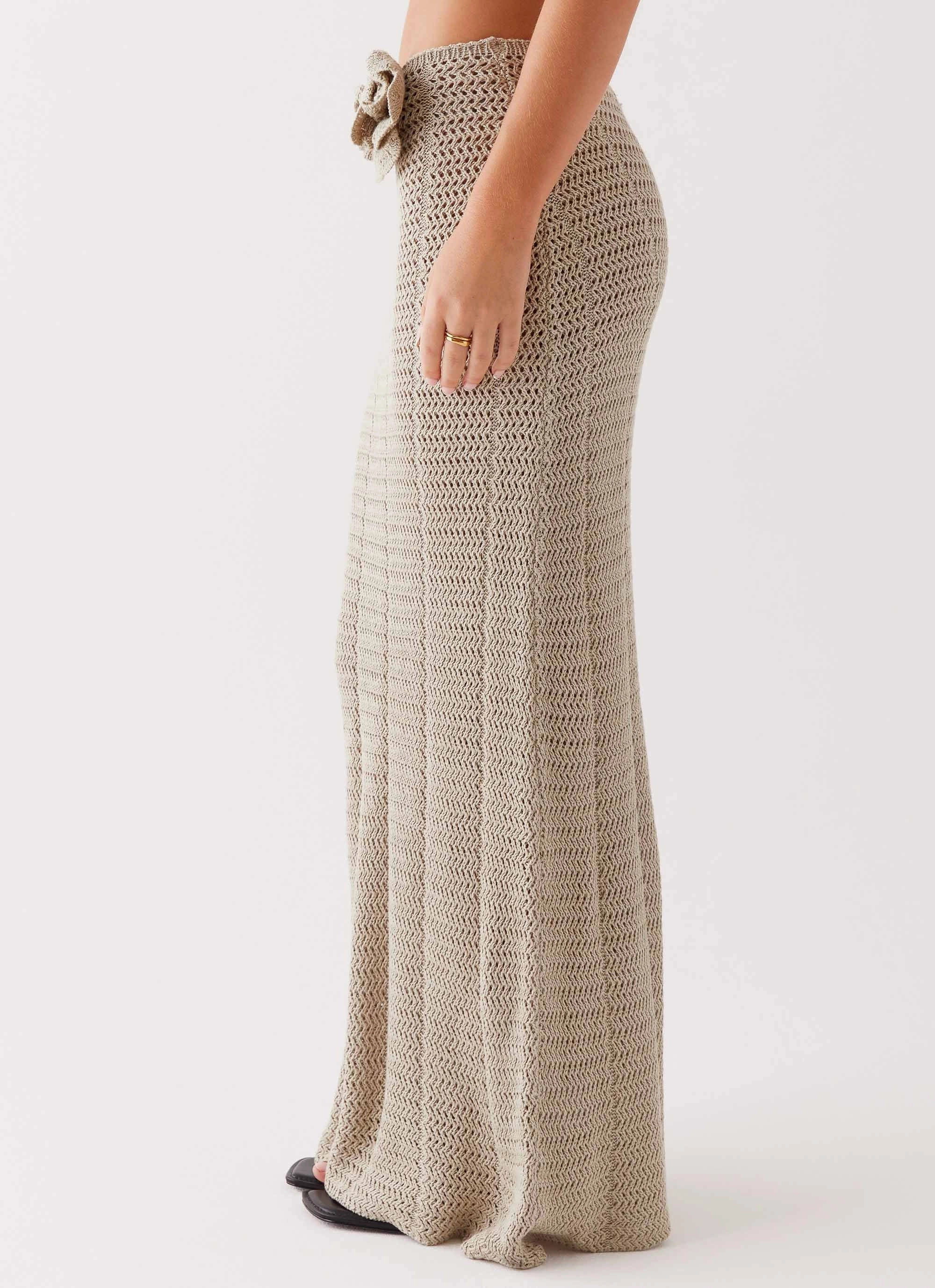 Kelcie Rose Crochet Maxi Skirt - Sage Non Slip Waist Breezy Edge