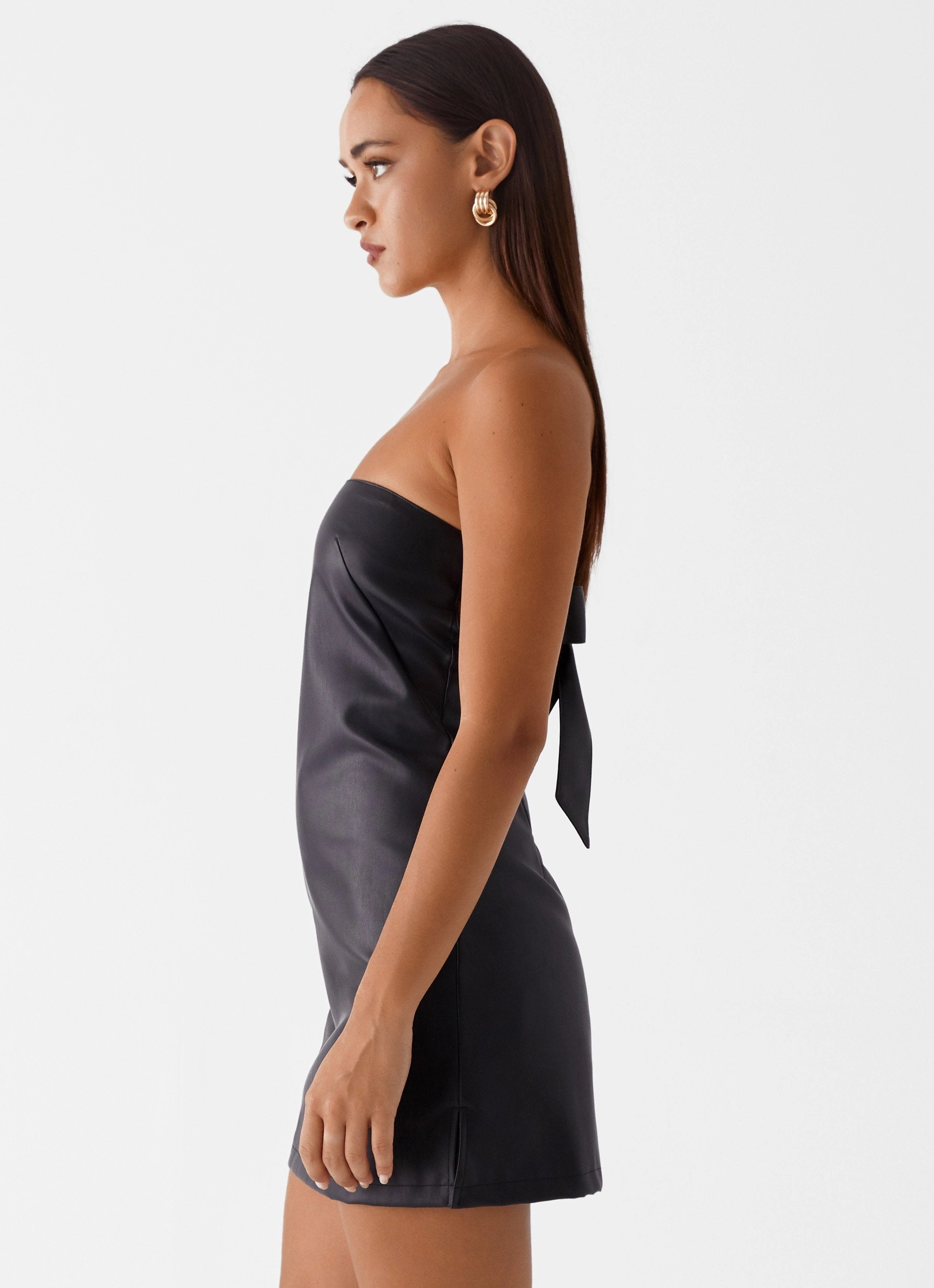 Kenny Mini Dress - Black Shiny surface