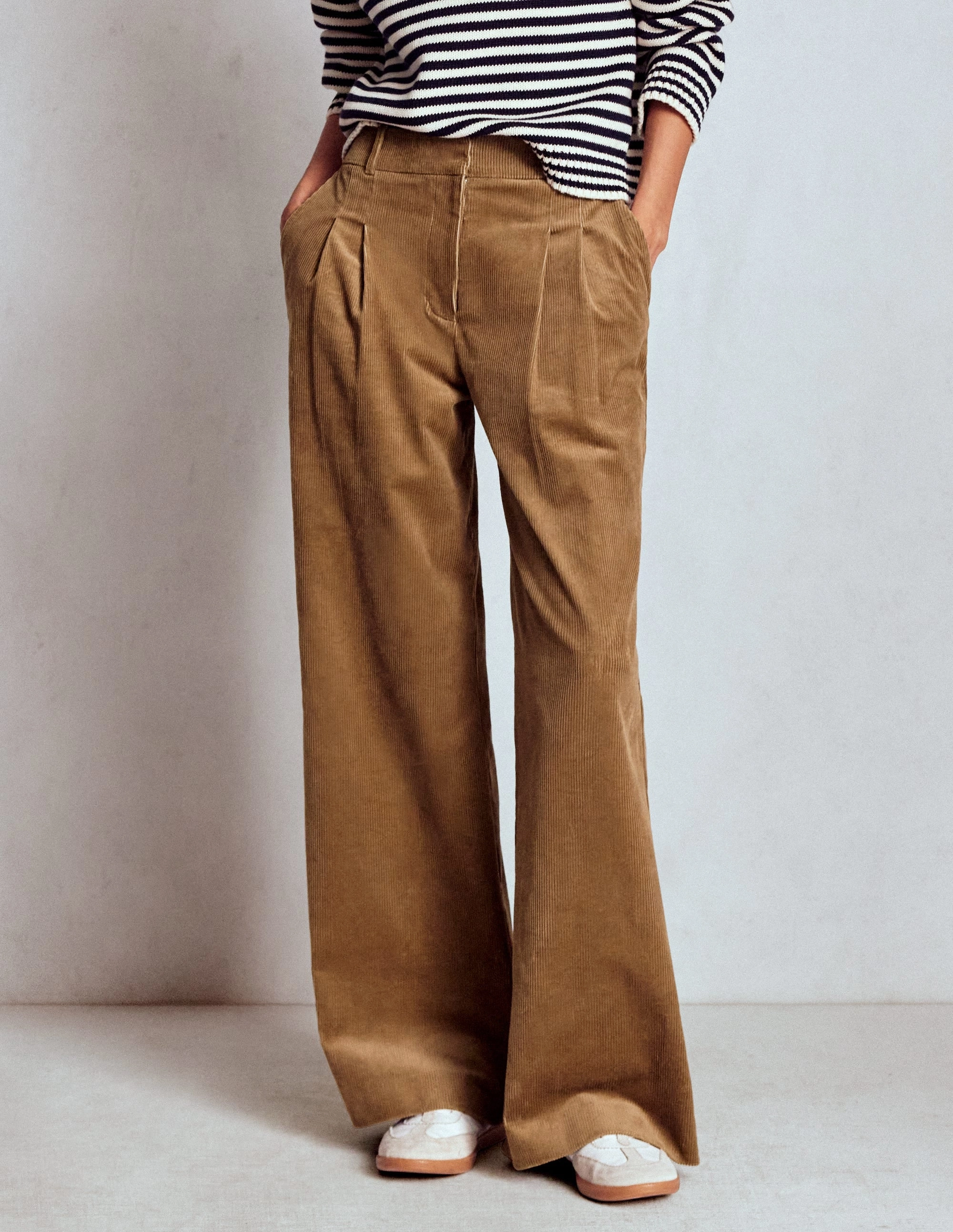 Casual Look Kensington Cord Trousers-Latte