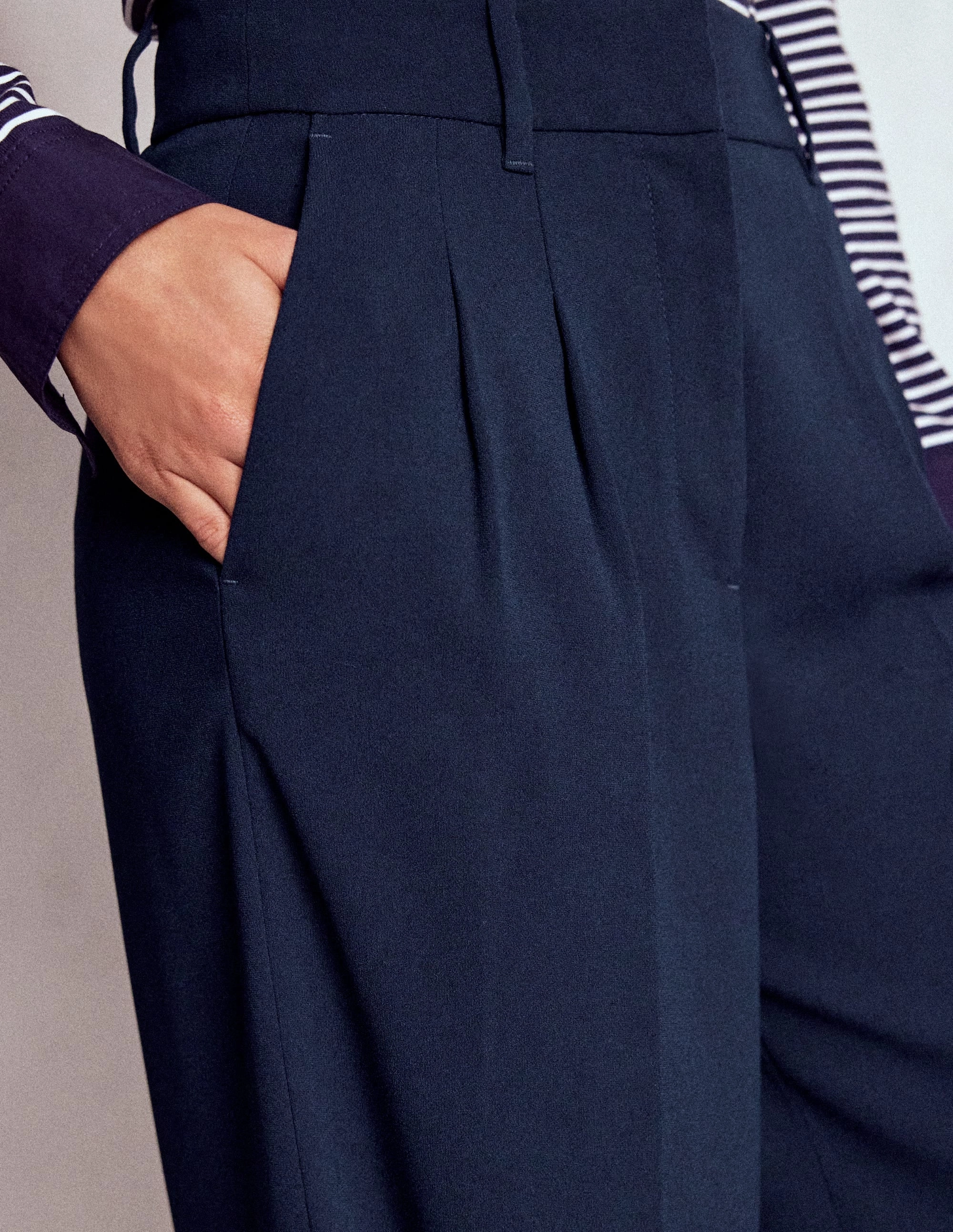 Kensington Tailored Trousers-Navy SoftCottonBlend