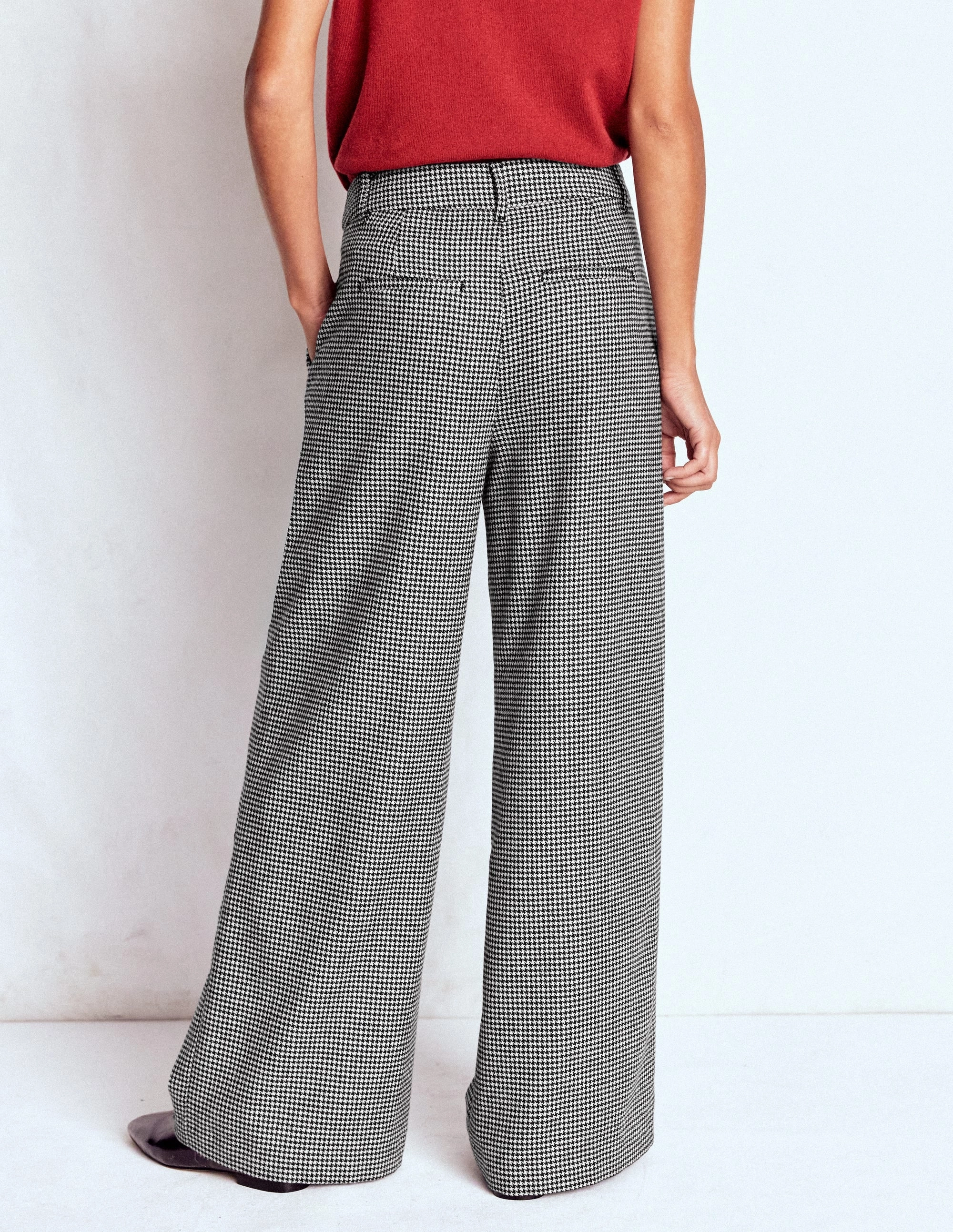 Kensington Wool Trousers-Black and Ivory Puppytooth HeatRegulating