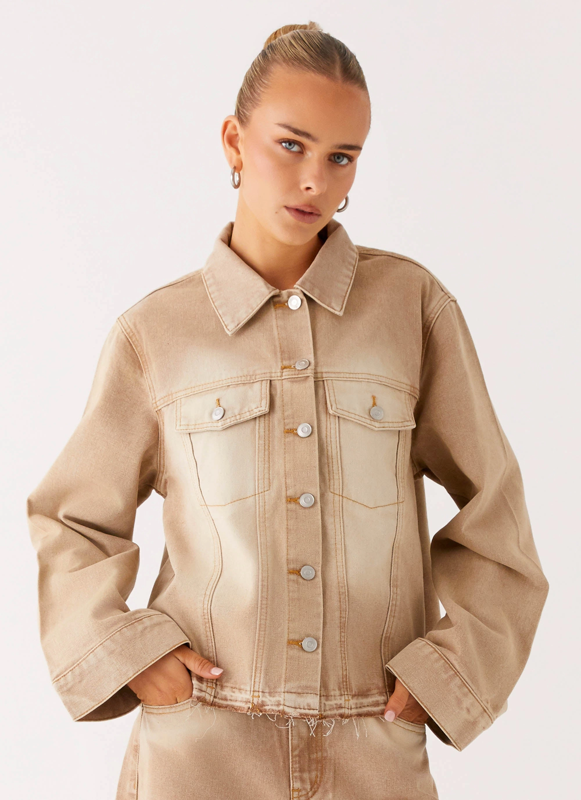 Chic Urban Stylish Basics Khalil Denim Jacket - Tan