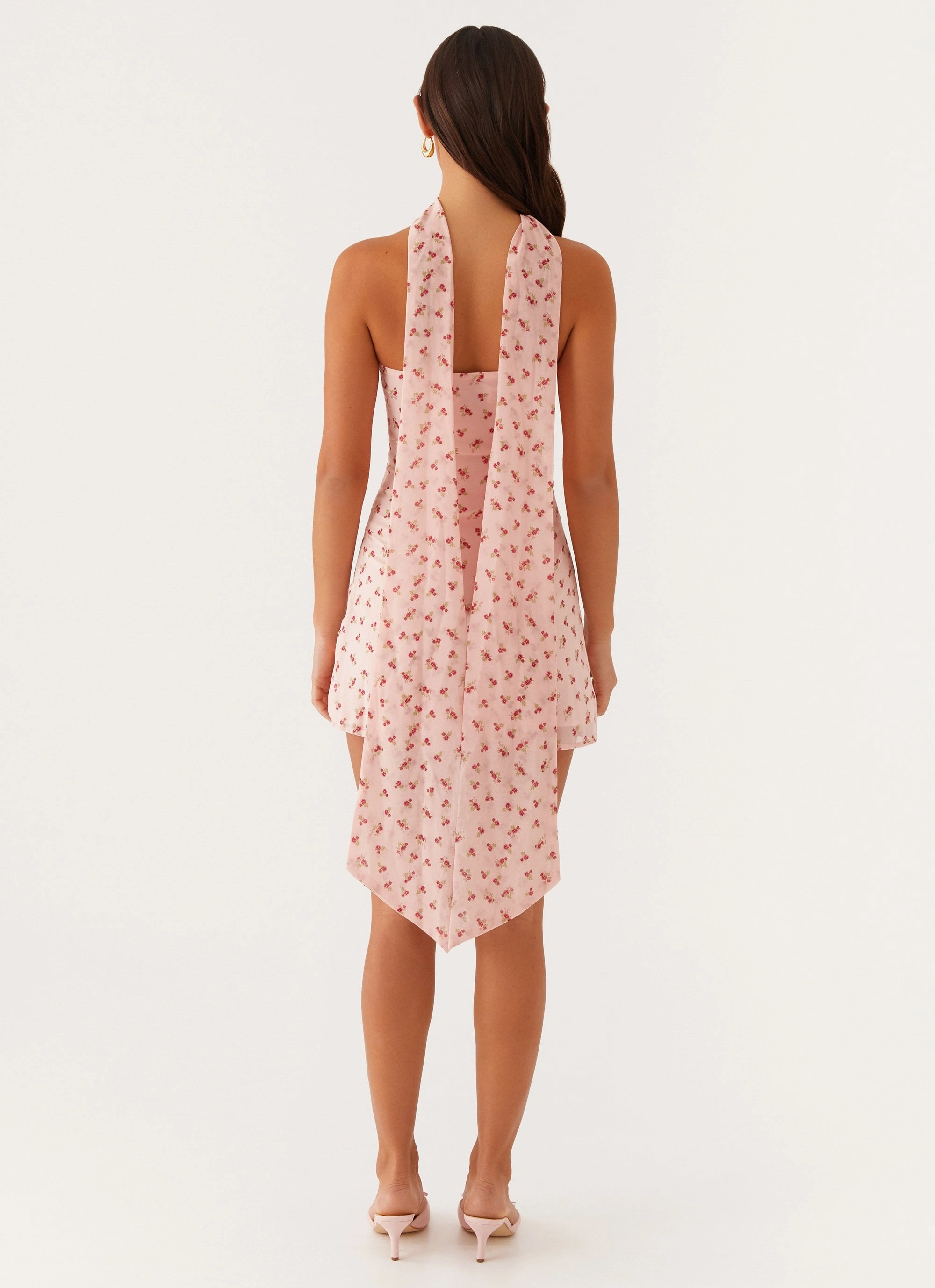 Autumn Ready Kiesha Strapless Scarf Mini Dress - Pink Flower