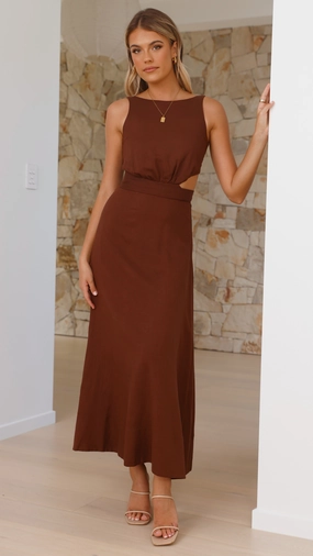 Kimberley Maxi Dress - Chocolate All Gender
