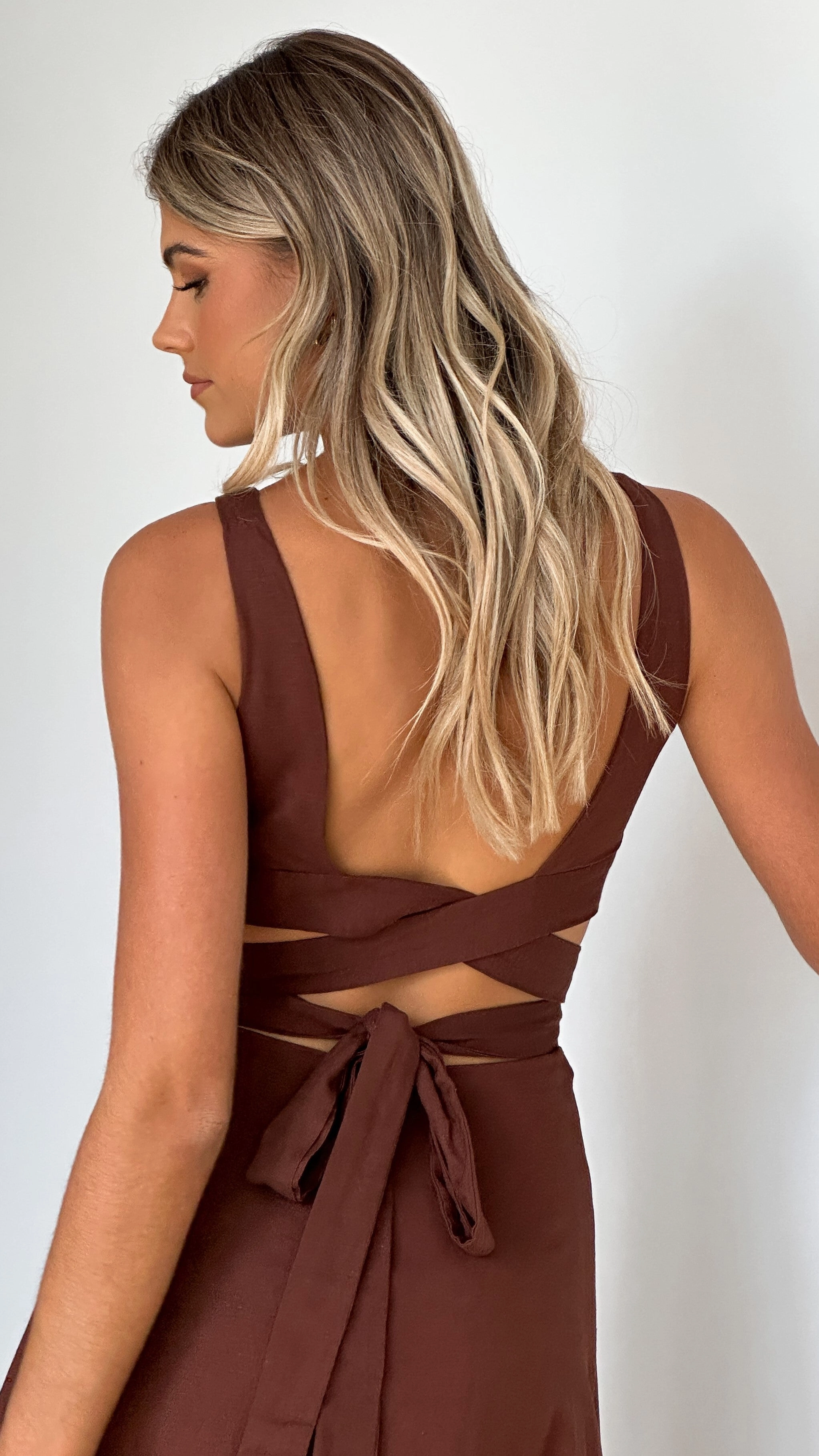 Kimberley Maxi Dress - Chocolate Luxe Appeal Balanced feel