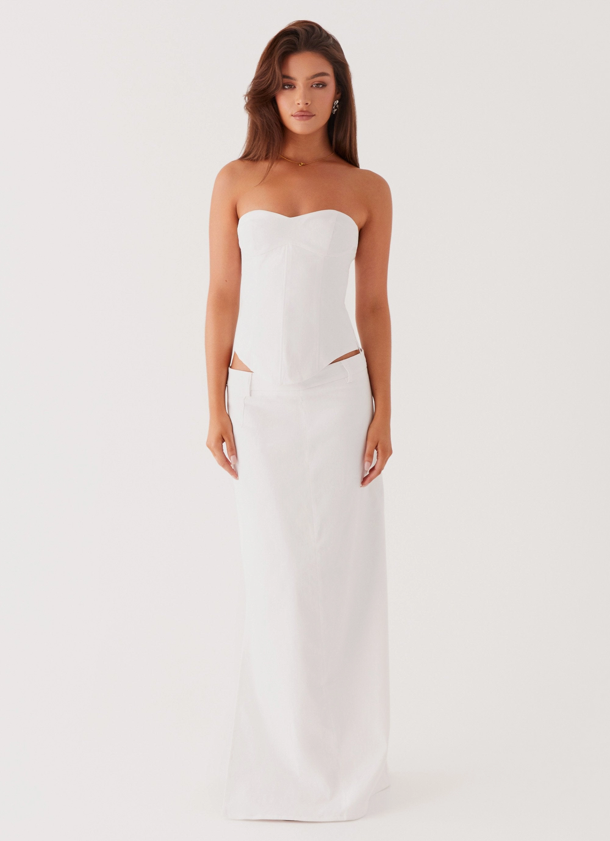 muted tone Jaslyn Maxi Skirt - White