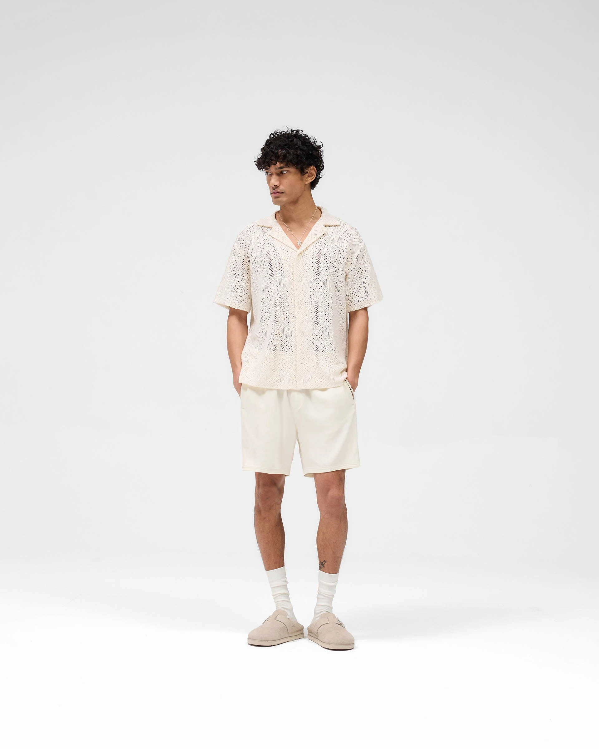 Fastening Closure Street Ready Knitted Panel Short - Antique White