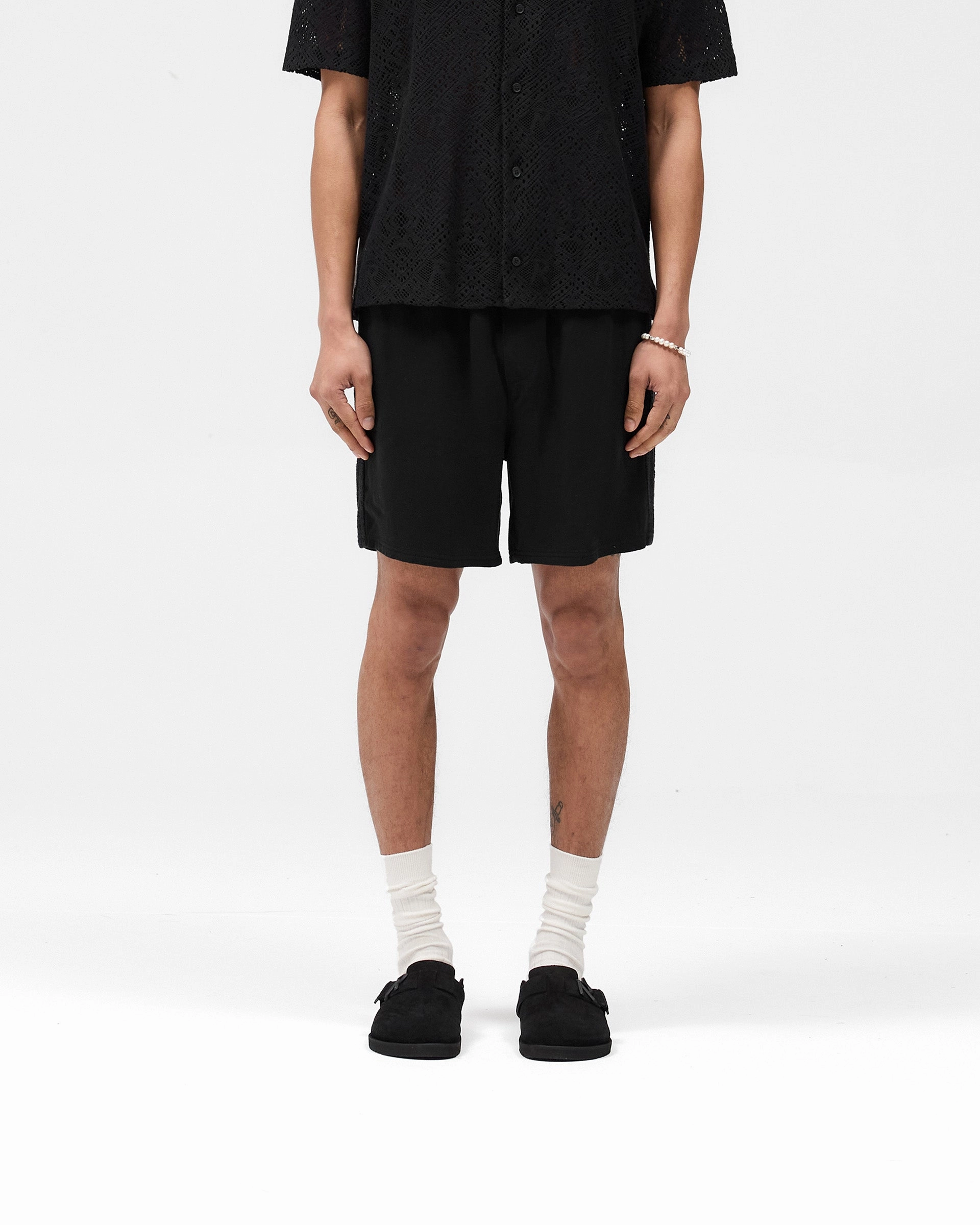 Knitted Panel Short - Black Fun Colors Outdoor Activity
