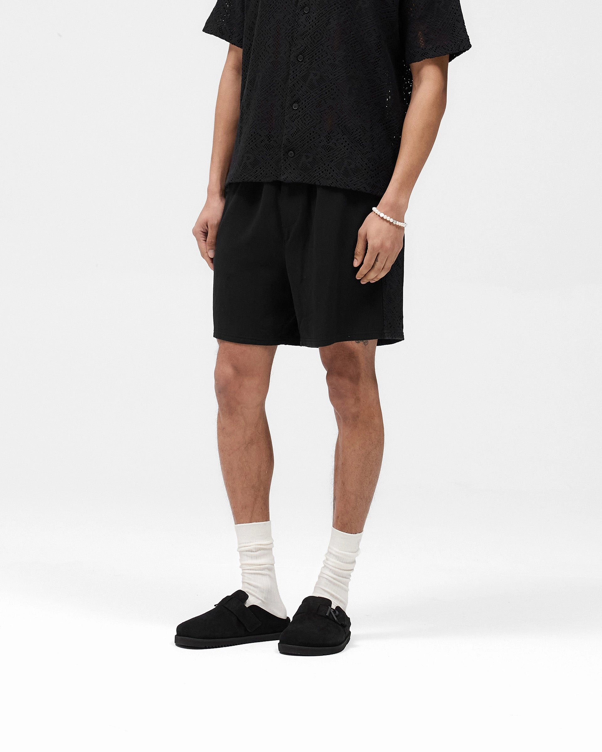Knitted Panel Short - Black Chill Comfort Fit