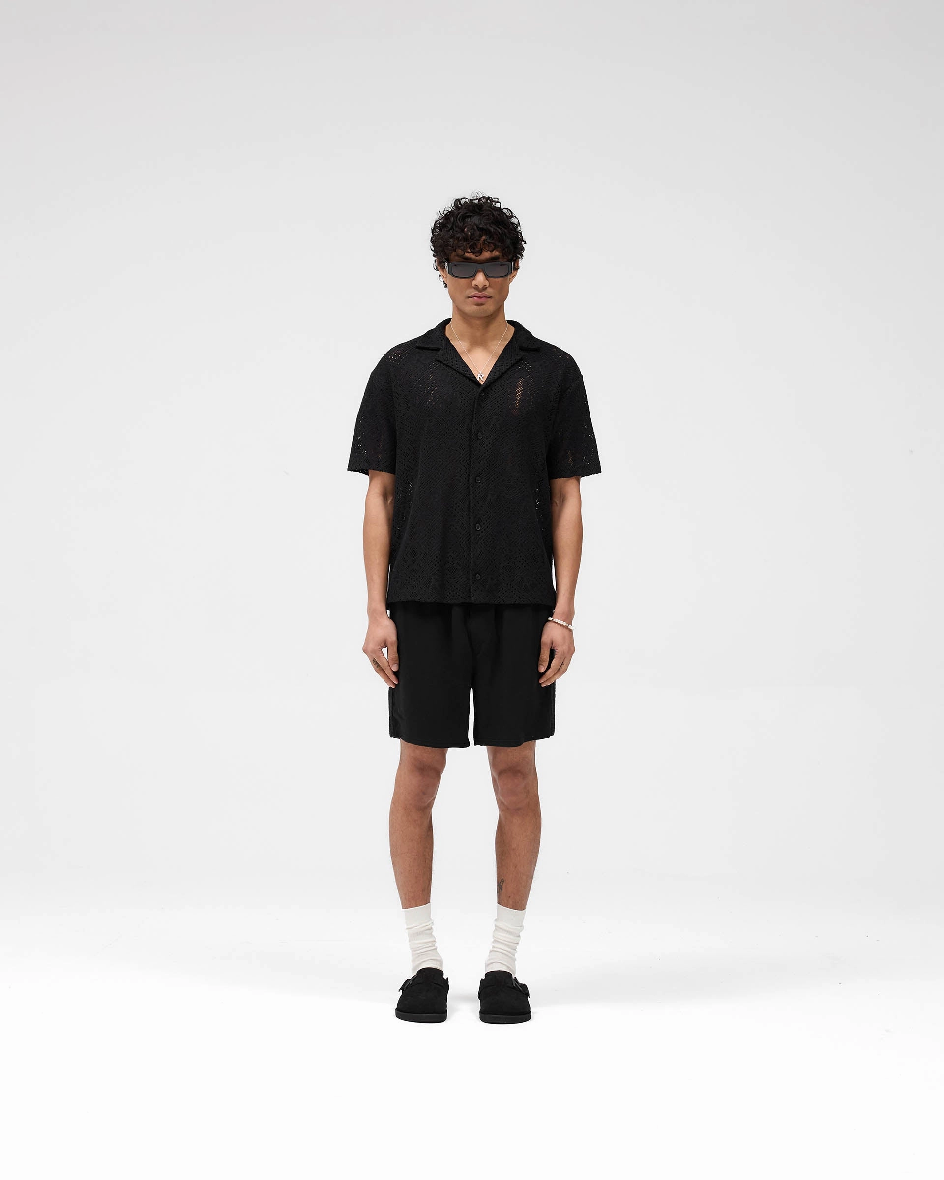 Beach Vibes Versatile Fit Knitted Panel Short - Black