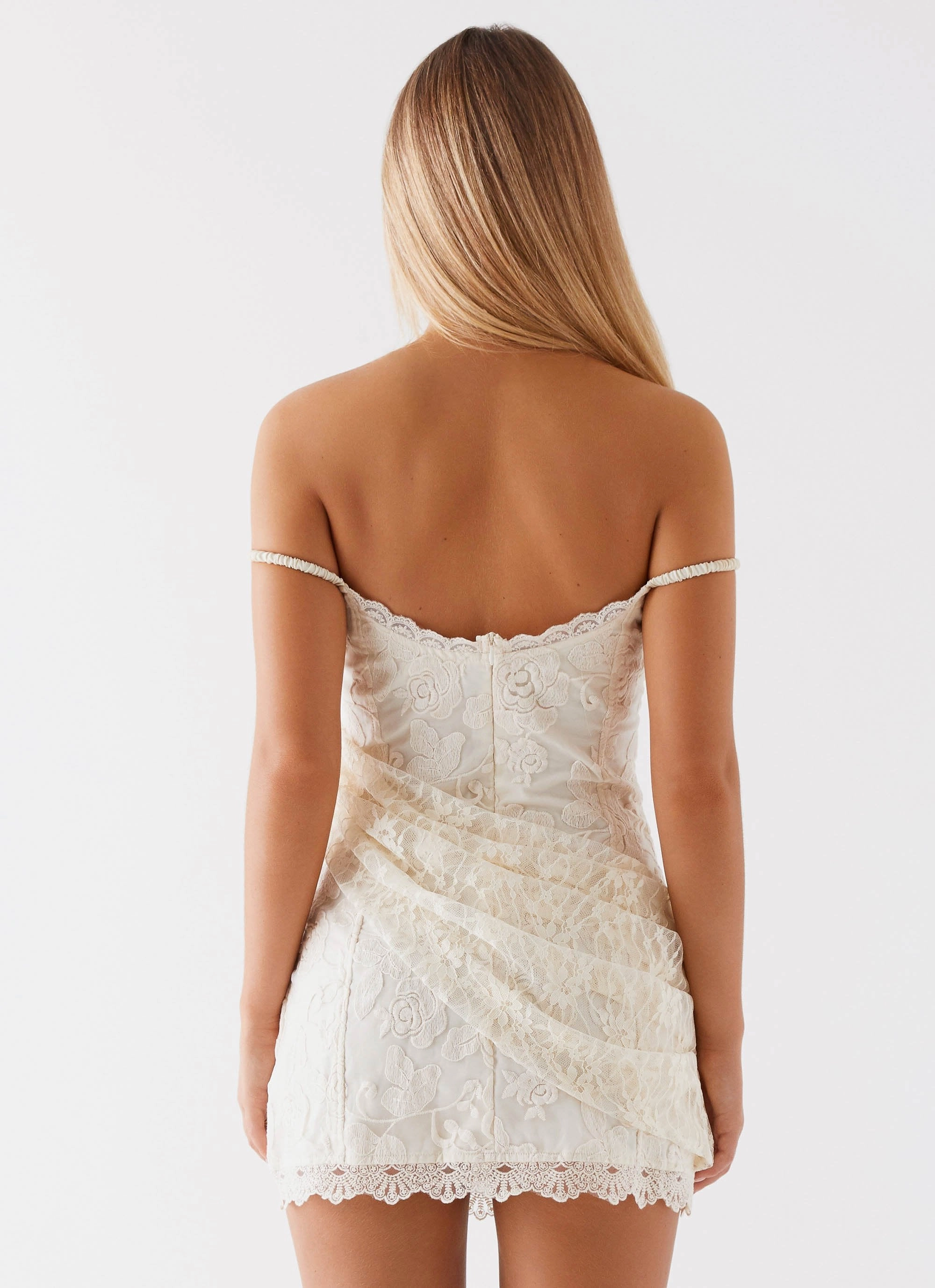 Stretch-Recovery Festive Wear Knockout Mini Dress - White