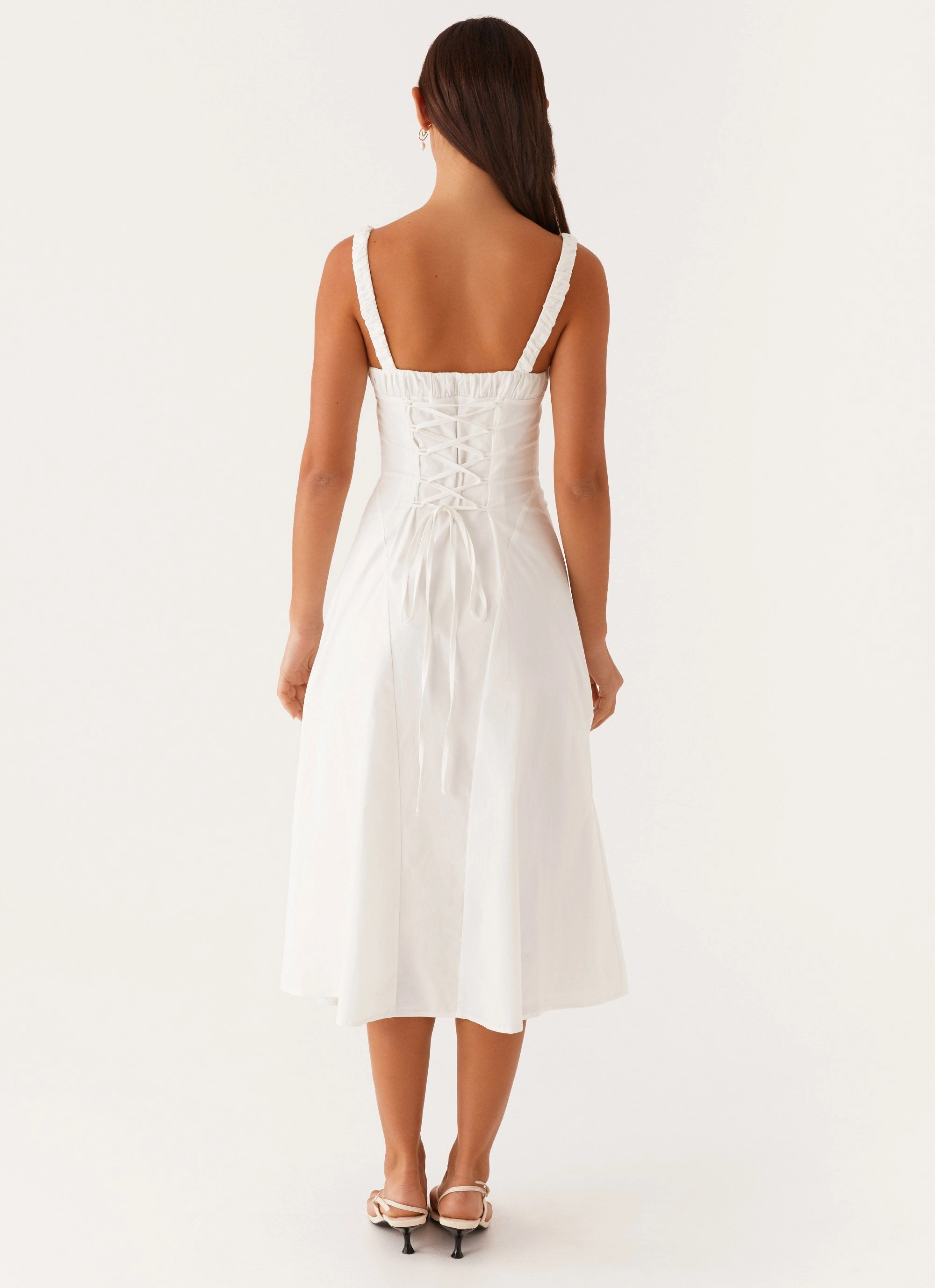 Relaxed and Elegant Garden Fresh Enola Midi Dress - White