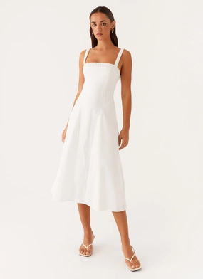 Luxe Touch Enola Midi Dress - White