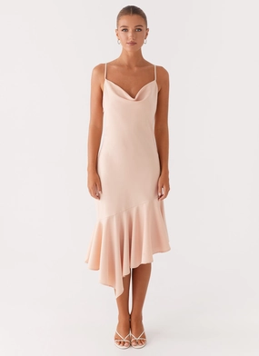 Korby Midi Dress - Pink Soft and Light Chic Wear