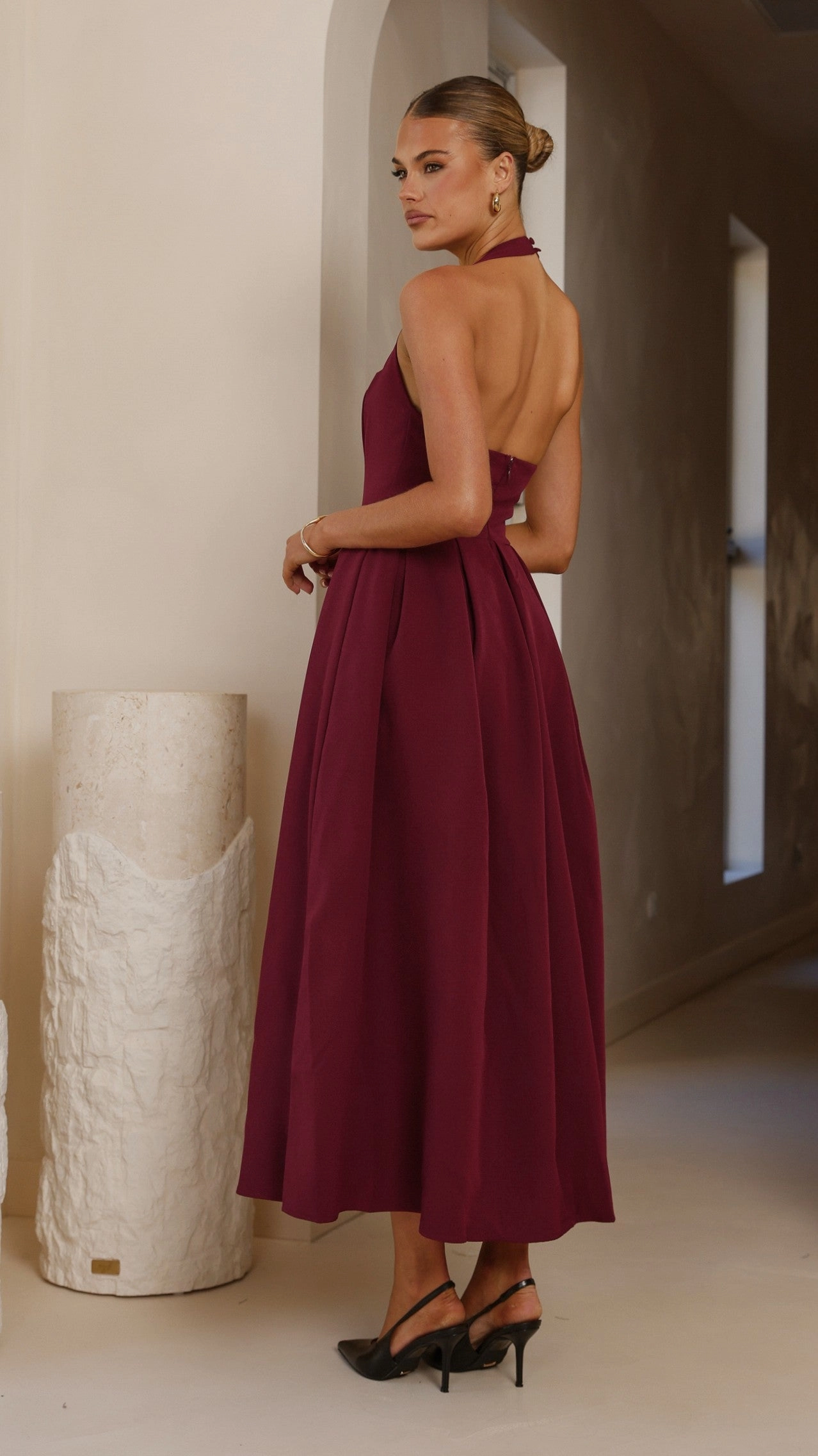 Kristen Maxi Dress - Wine Sleek Movement