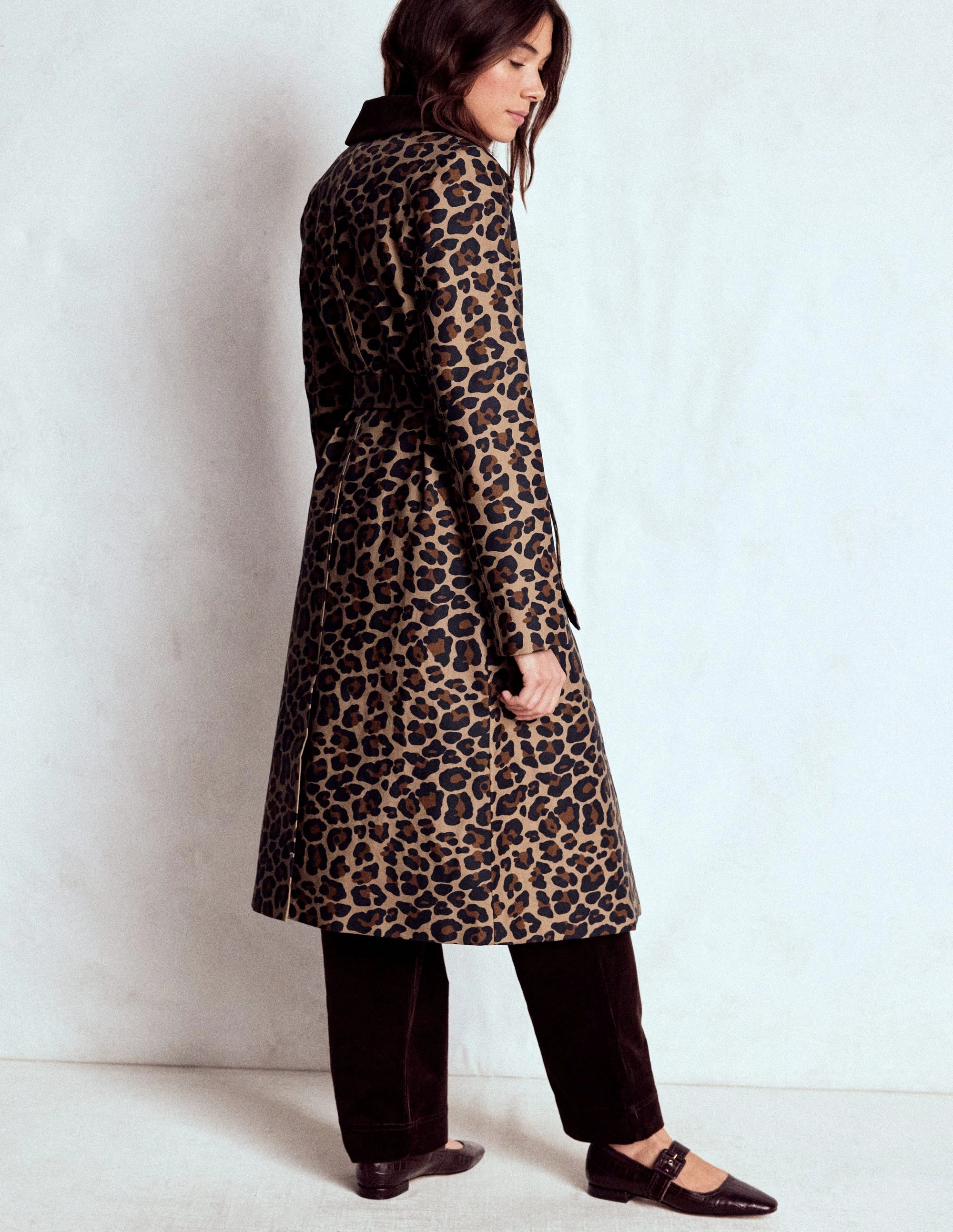 Reflective Safety Accents Lancaster Belted Mac-Leopard