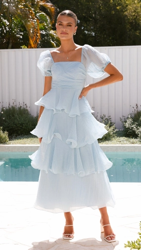 Lanelle Maxi Dress - Blue monochrome Dreamy Layers