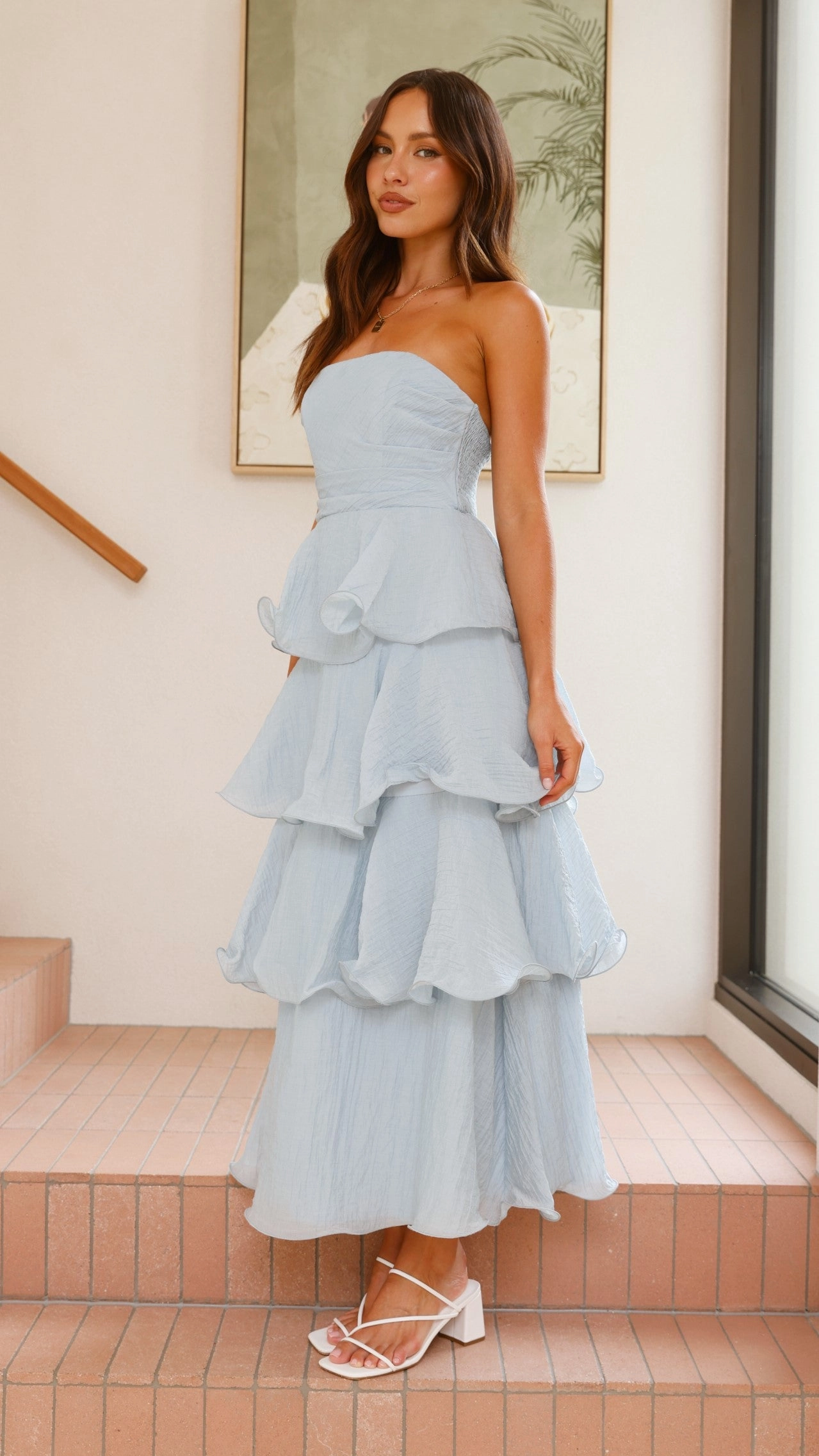 Lanica Maxi Dress - Blue Light Layers