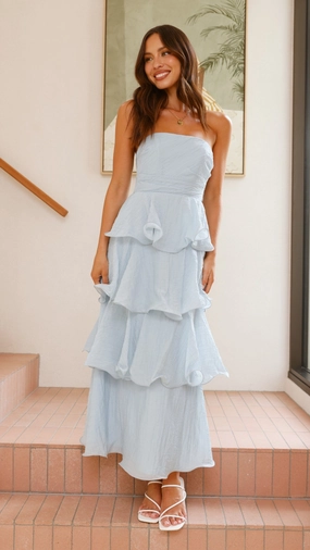 Cool Palette Dreamy Look Lanica Maxi Dress - Blue