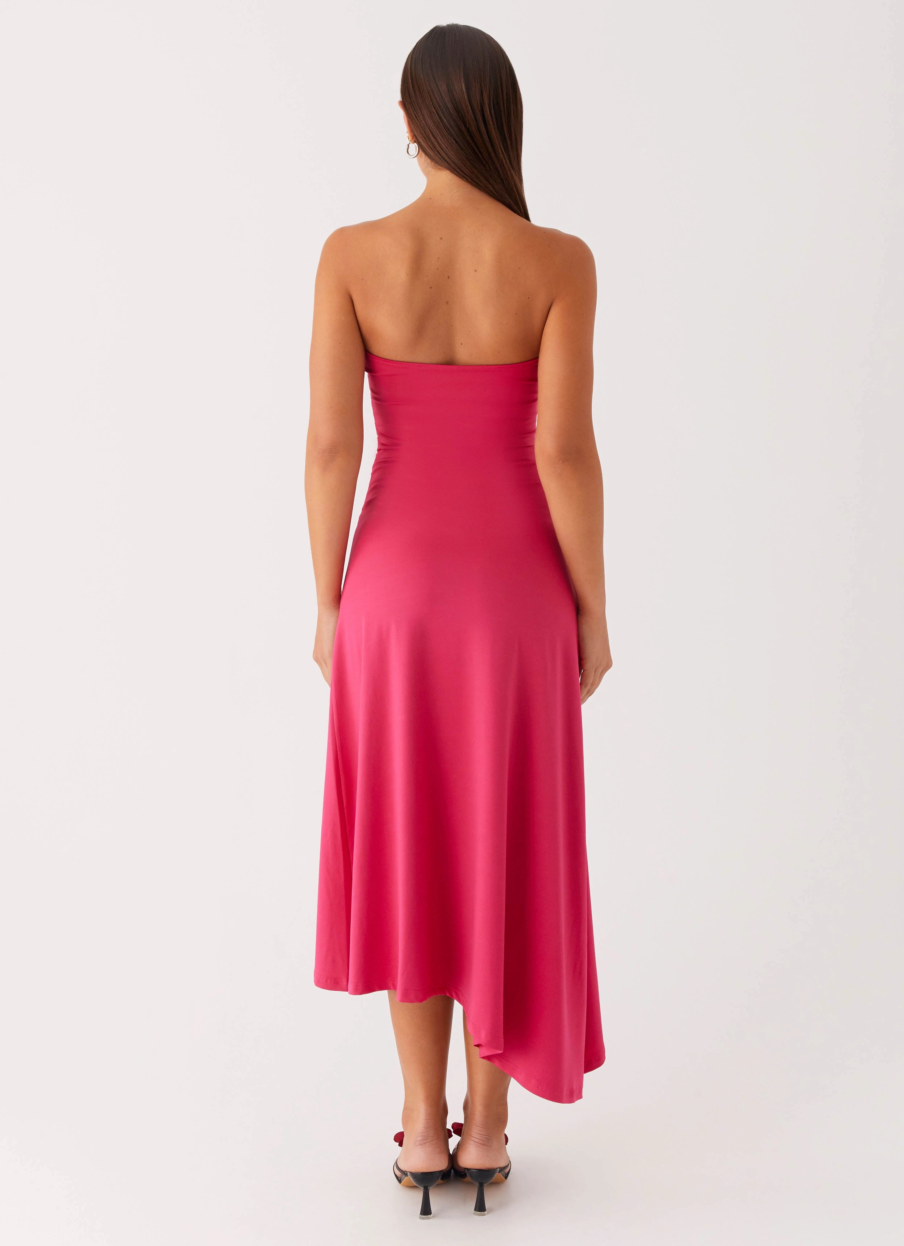 Laoise Midi Dress - Hot Pink Sleek Drape Comfort Fit