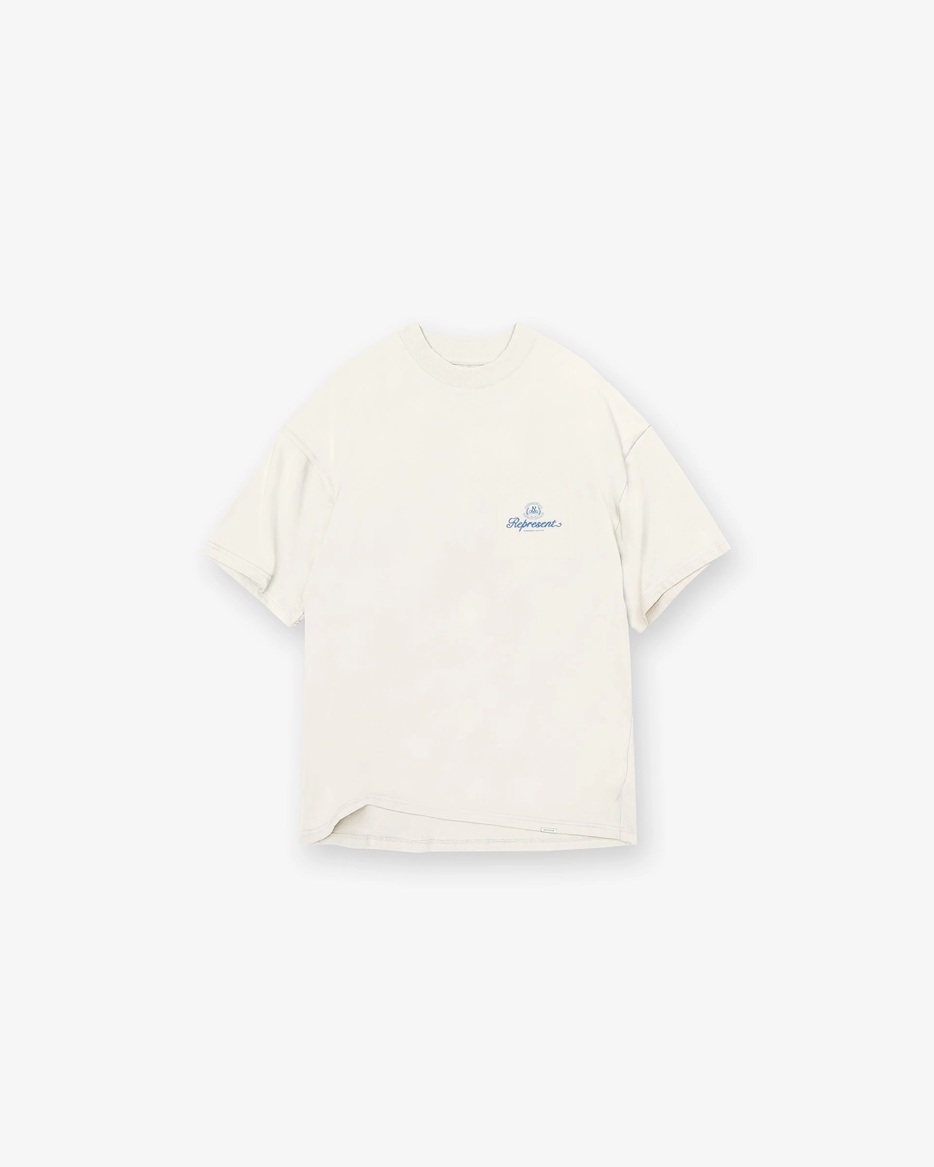 Permanent Vacation Pocket T-Shirt - Antique White Sporty Look Soft and Cozy