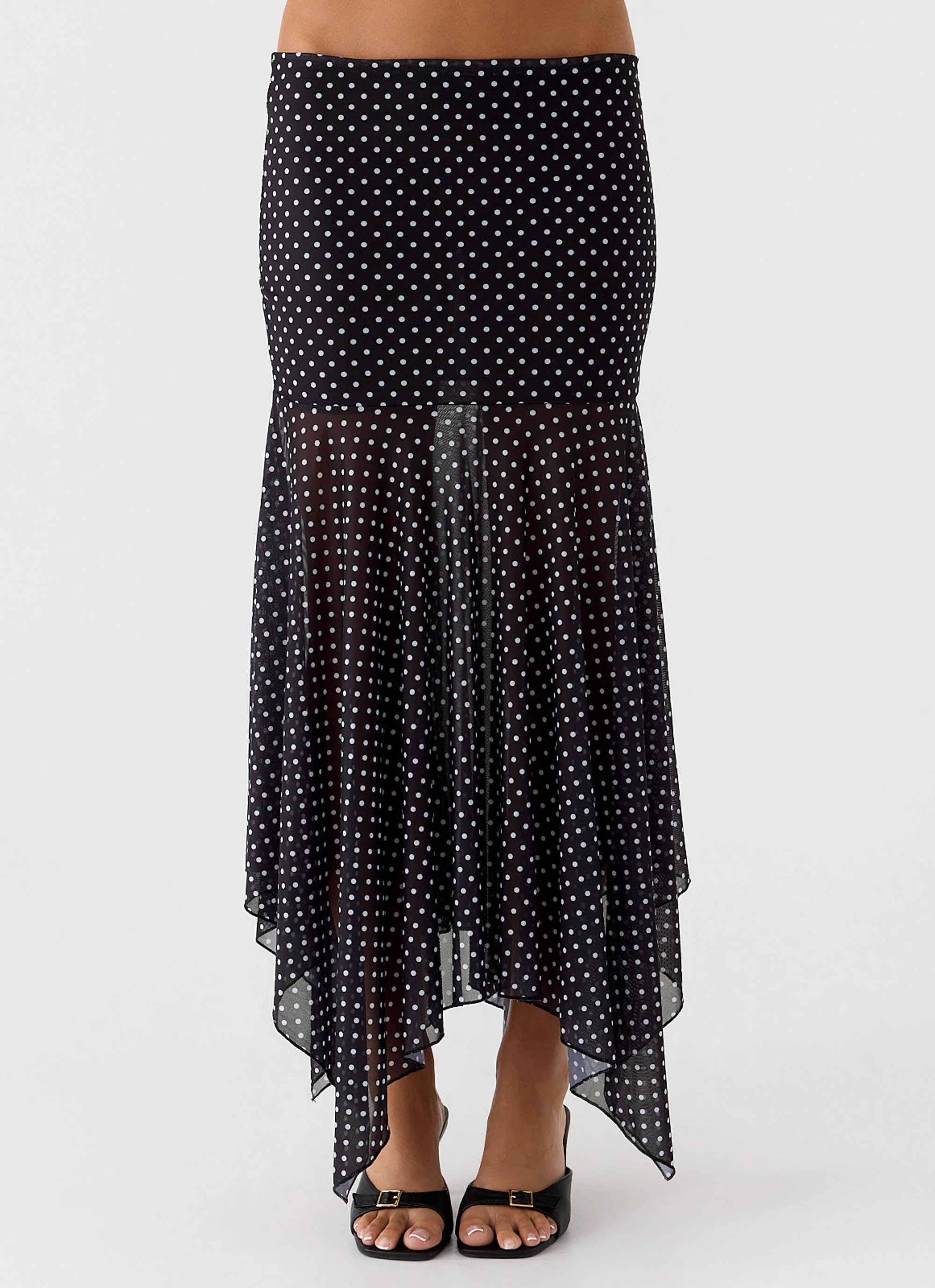 Buffy Maxi Skirt - Black Polkadot Smart Look Classic Fit