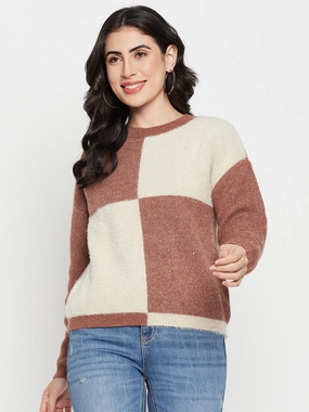 Madame Brown Round Neck Sweater Timeless Layering