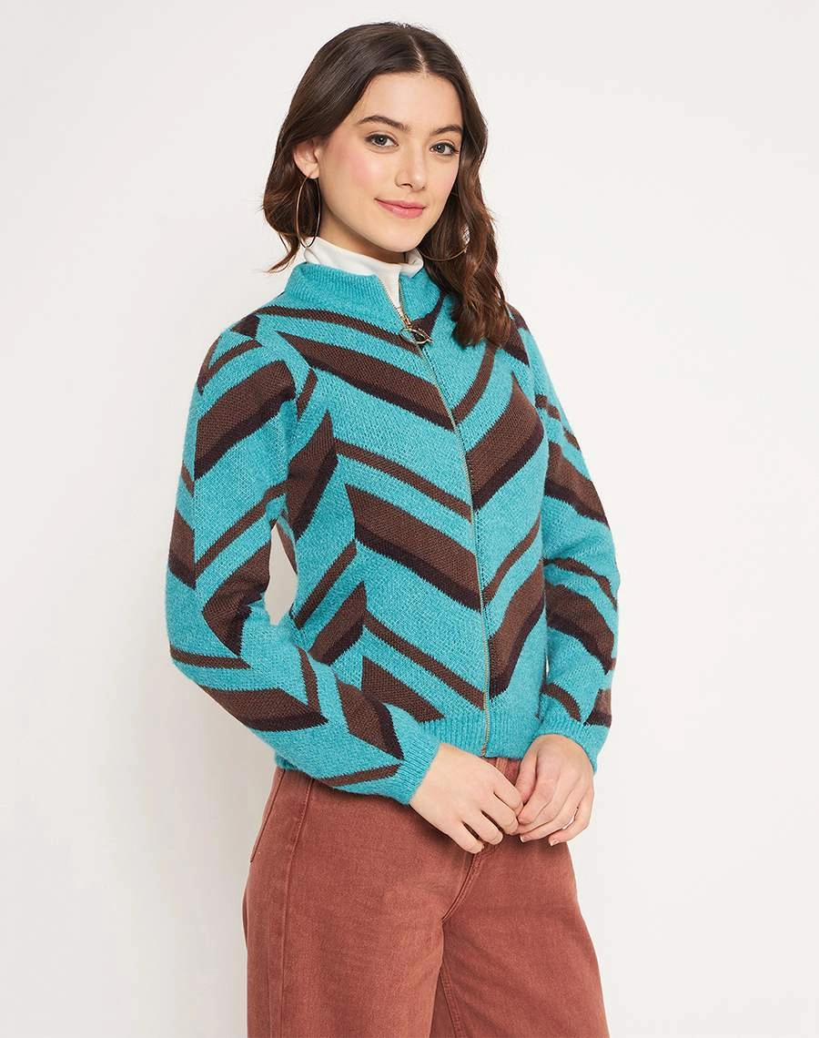 Madame Peacock High Neck Sweater Cozy Knit Style