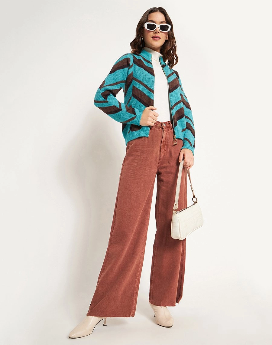 Madame Peacock High Neck Sweater Breathable knit
