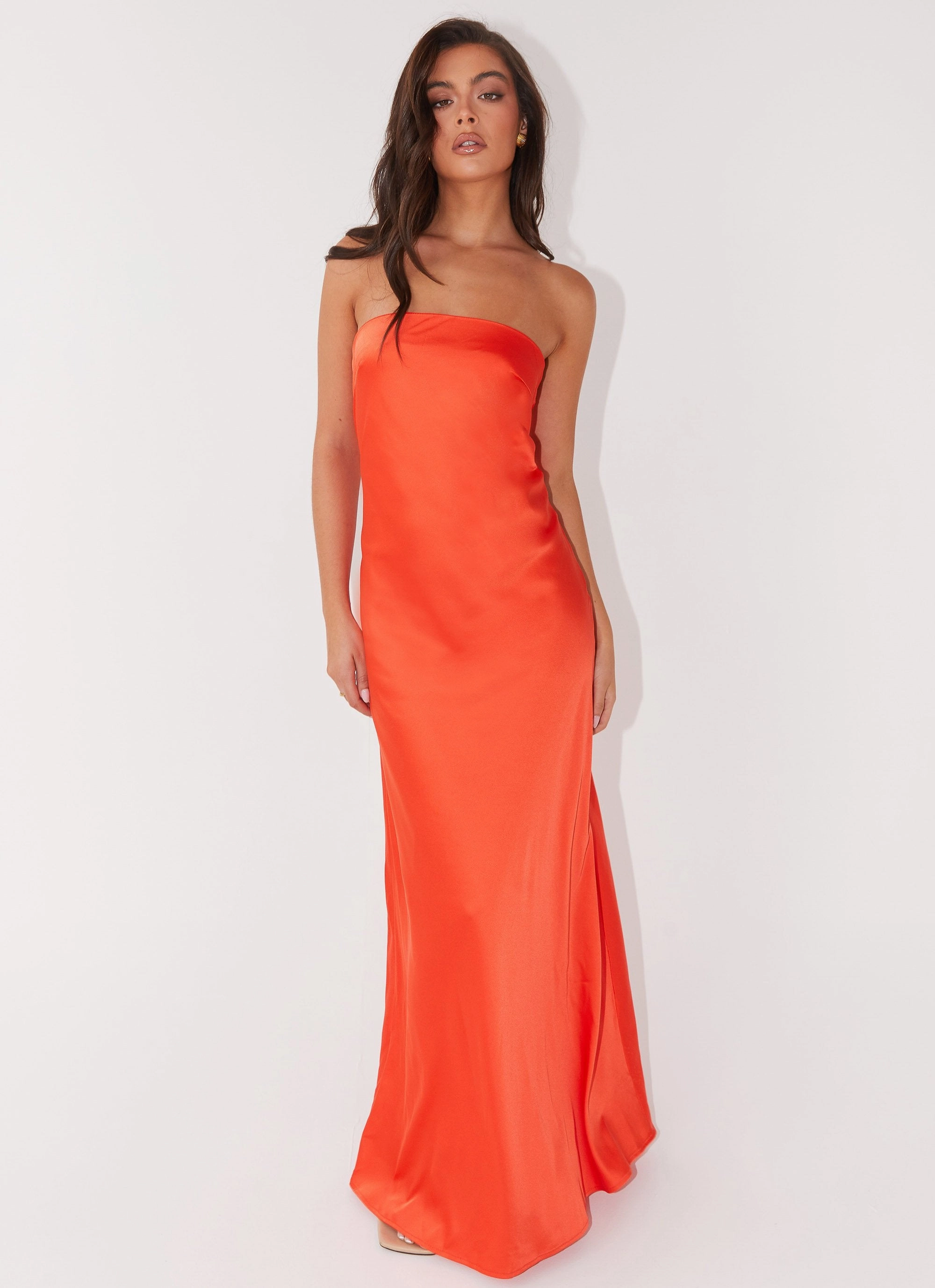 Silky-Feel Chantelle Strapless Maxi Dress - Sunset