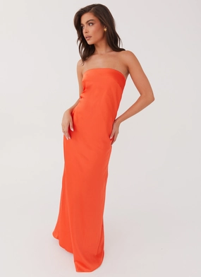 Chantelle Strapless Maxi Dress - Sunset Autumn Ready