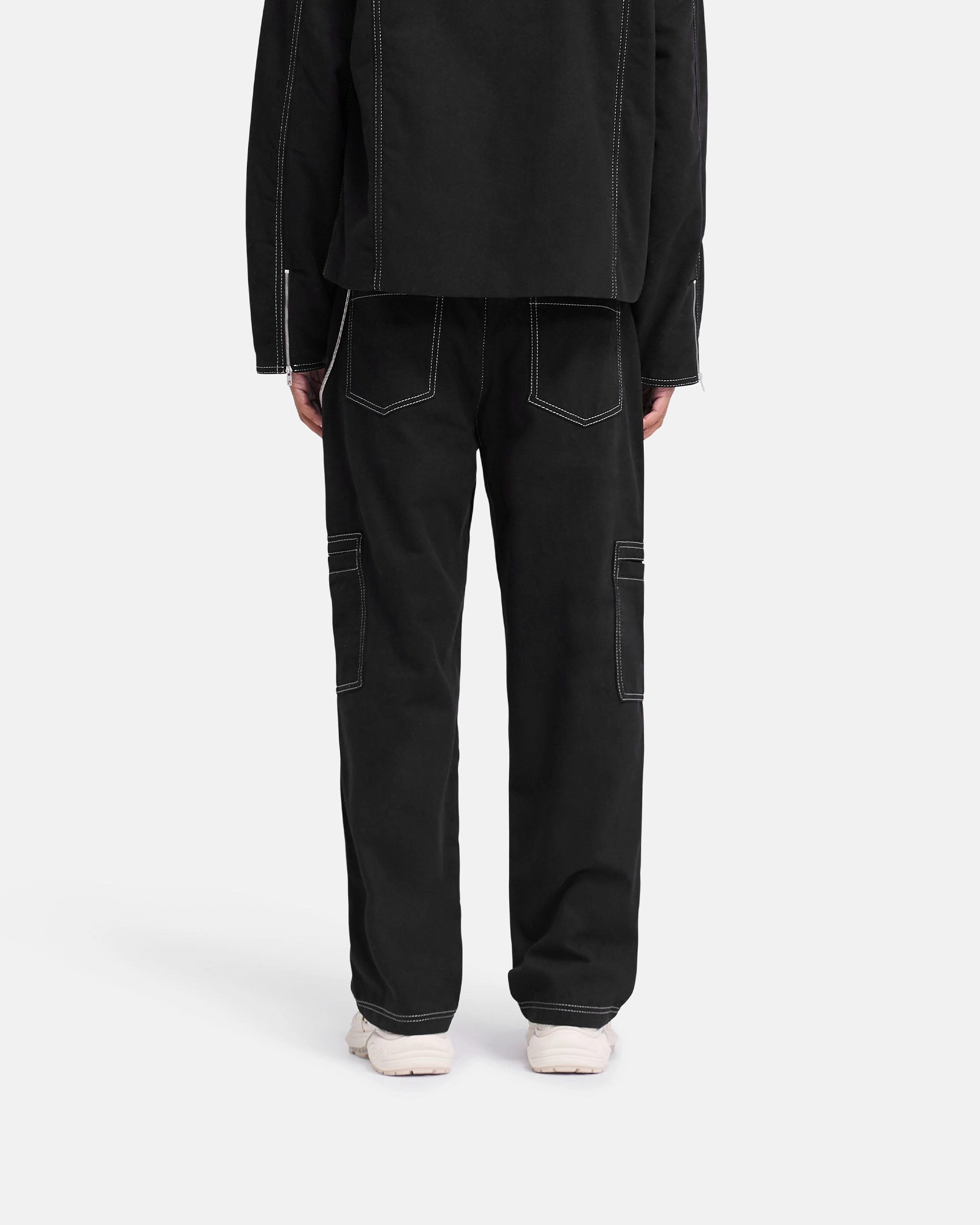Contrast Stitch Pant - Jet Black Comfy Shape