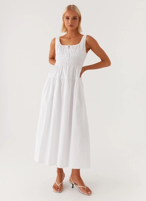 Bold colors Bold Color Jacintha Midi Dress - White