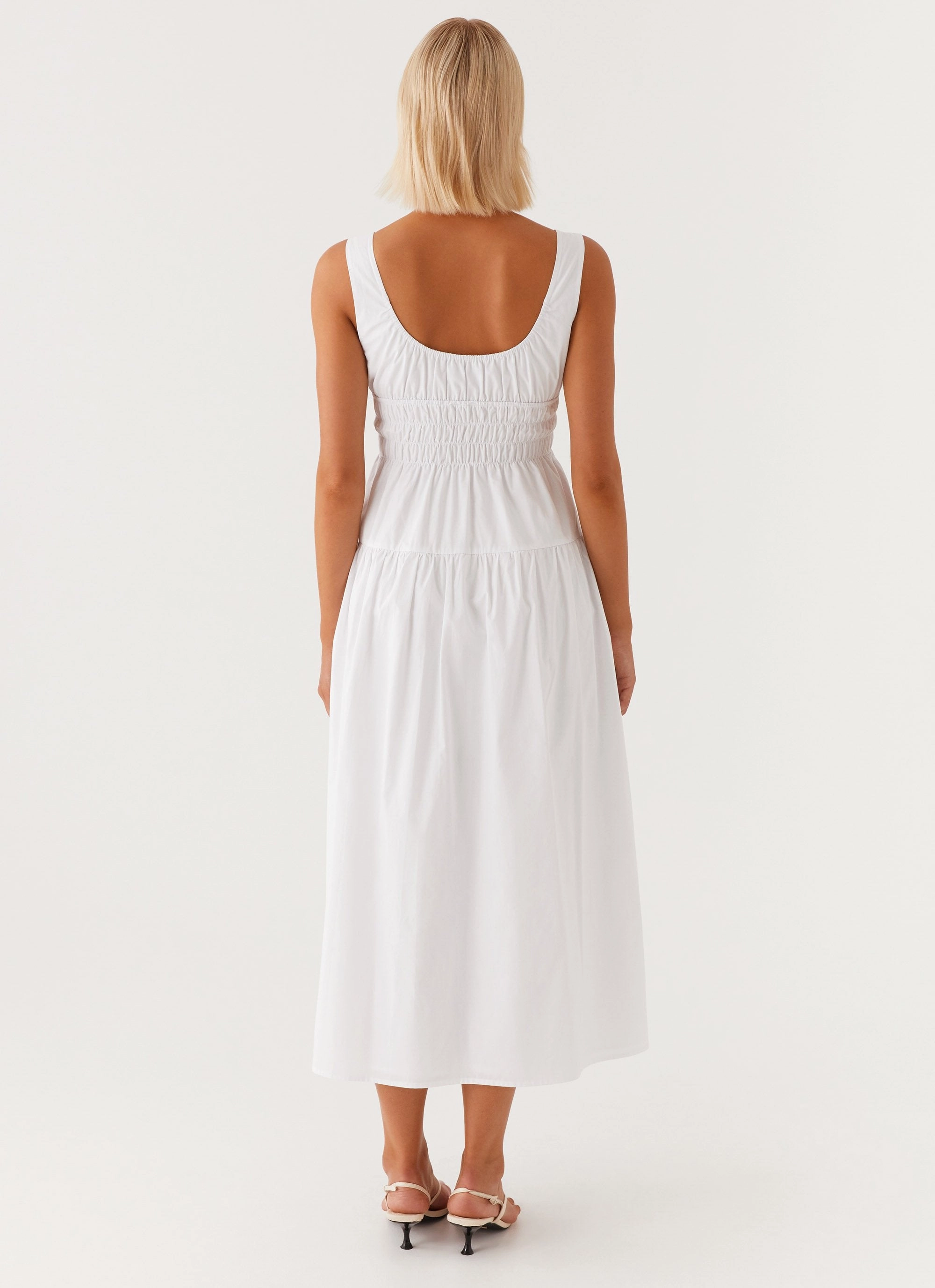Perfect Cut Travel Staple Jacintha Midi Dress - White
