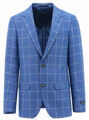 Lazio Blue Checked Sports Jacket Outdoor Trip Moisture Control Fibers