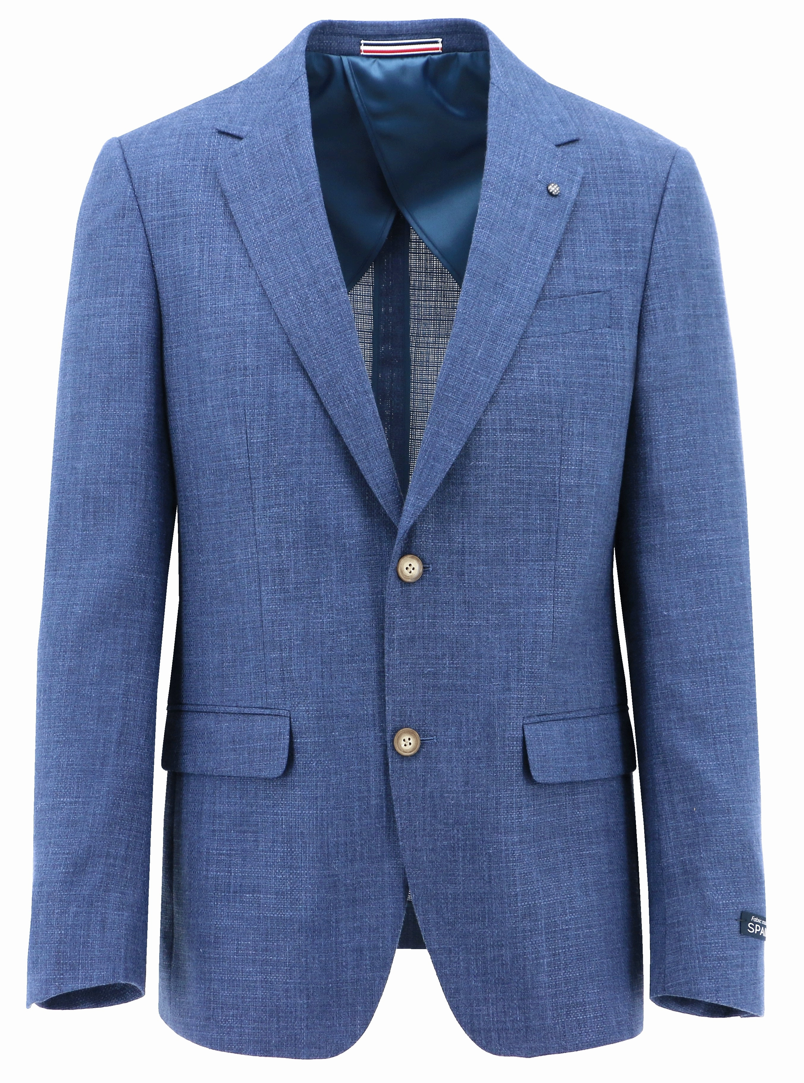 ElasticizedWaistbandSystem Rugged Comfort Lazio Blue Linen Blend Sports Jacket