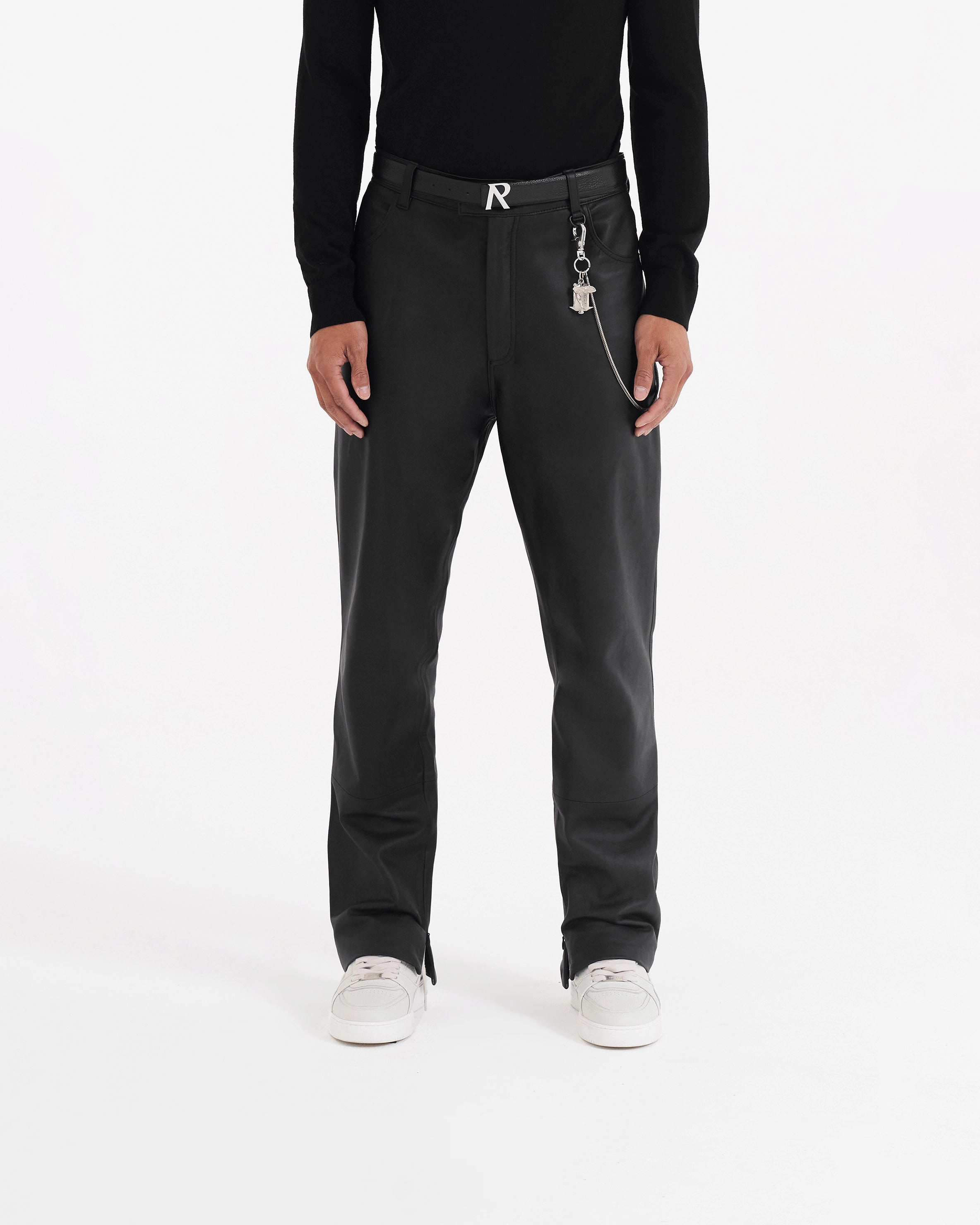 Leather Tailored Pant - Black clean look