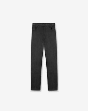 Chilly Day Wear Leather Tailored Pant - Black